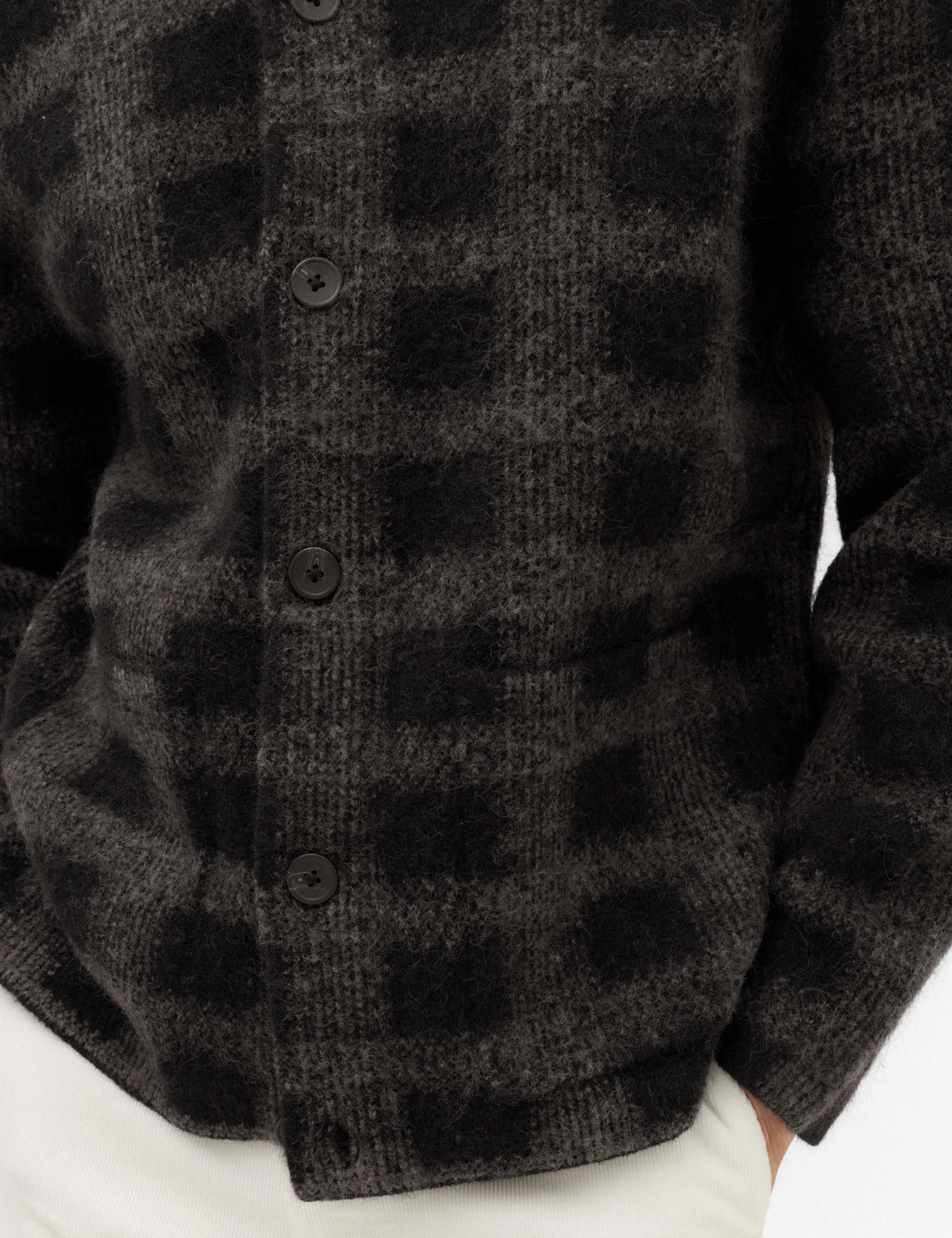 Checked Button Through Knitted Jacket 3 of 7