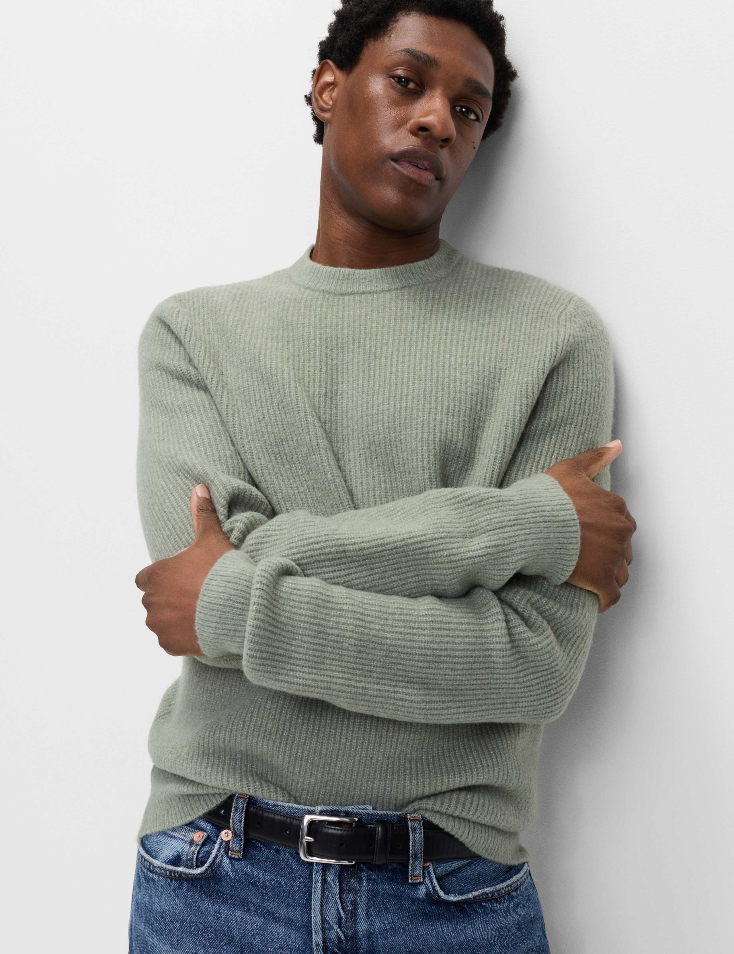 Supersoft Ribbed Crew Neck Jumper with Wool 4 of 6
