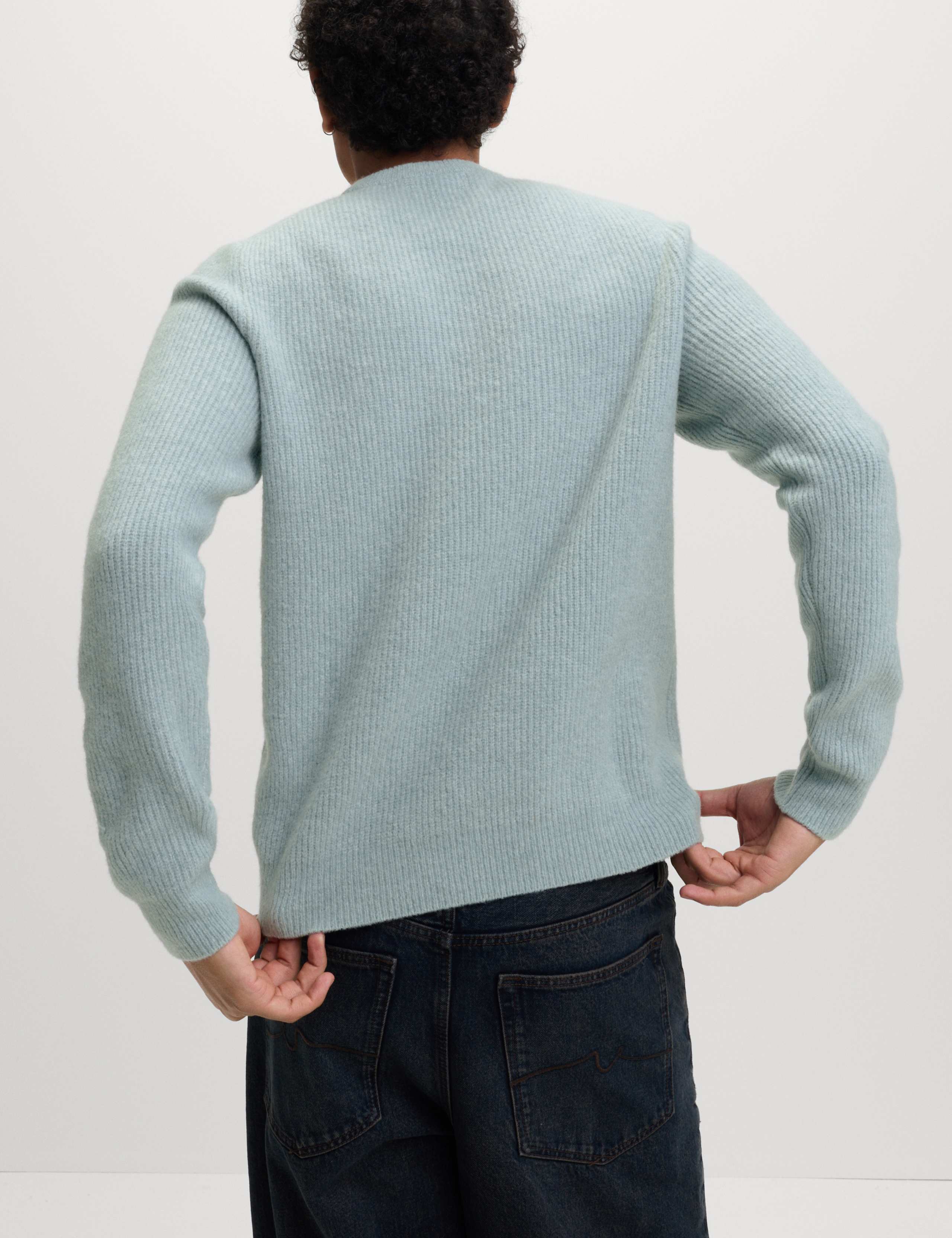 Supersoft Ribbed Crew Neck Jumper with Wool 4 of 6