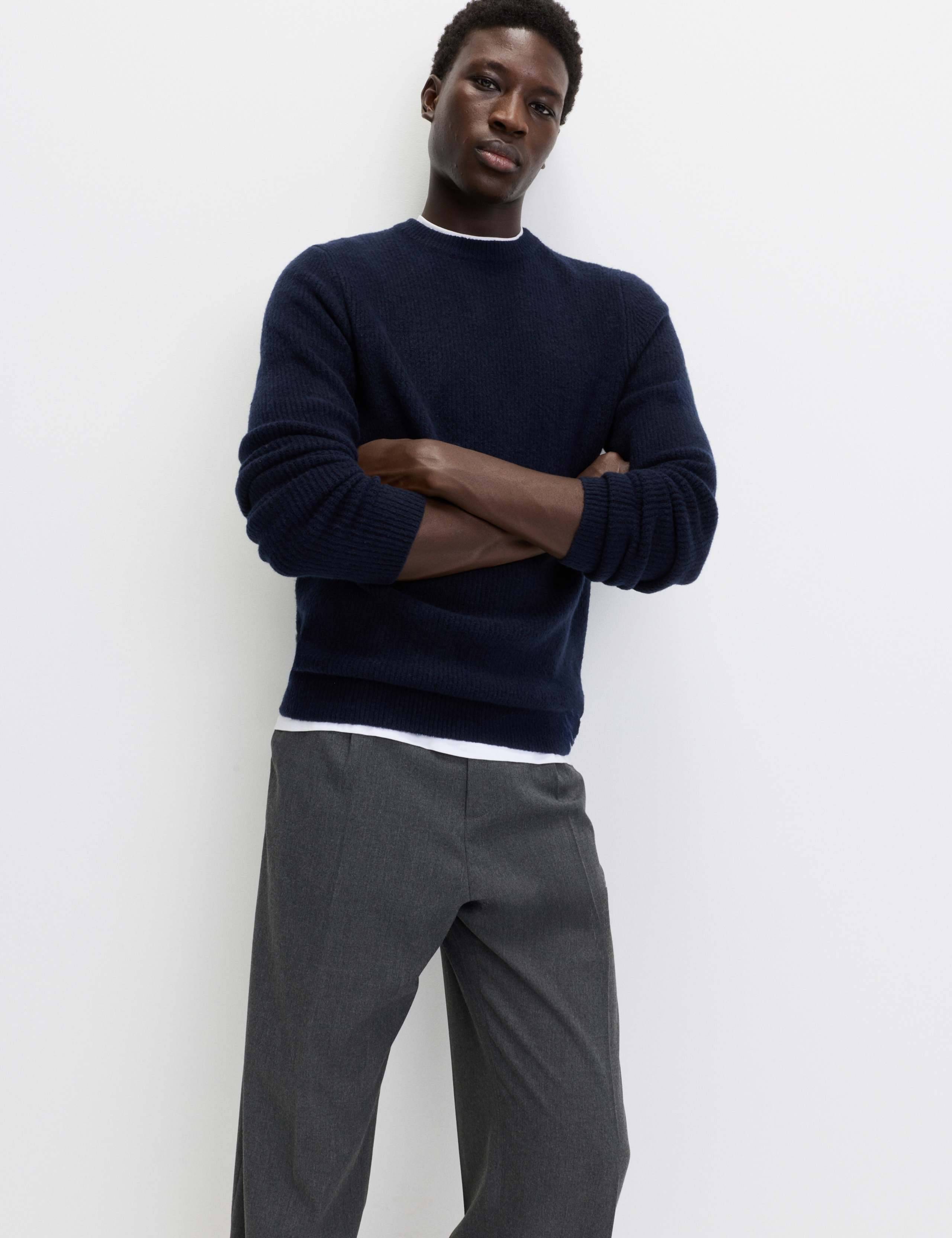 Supersoft Ribbed Crew Neck Jumper with Wool 4 of 6