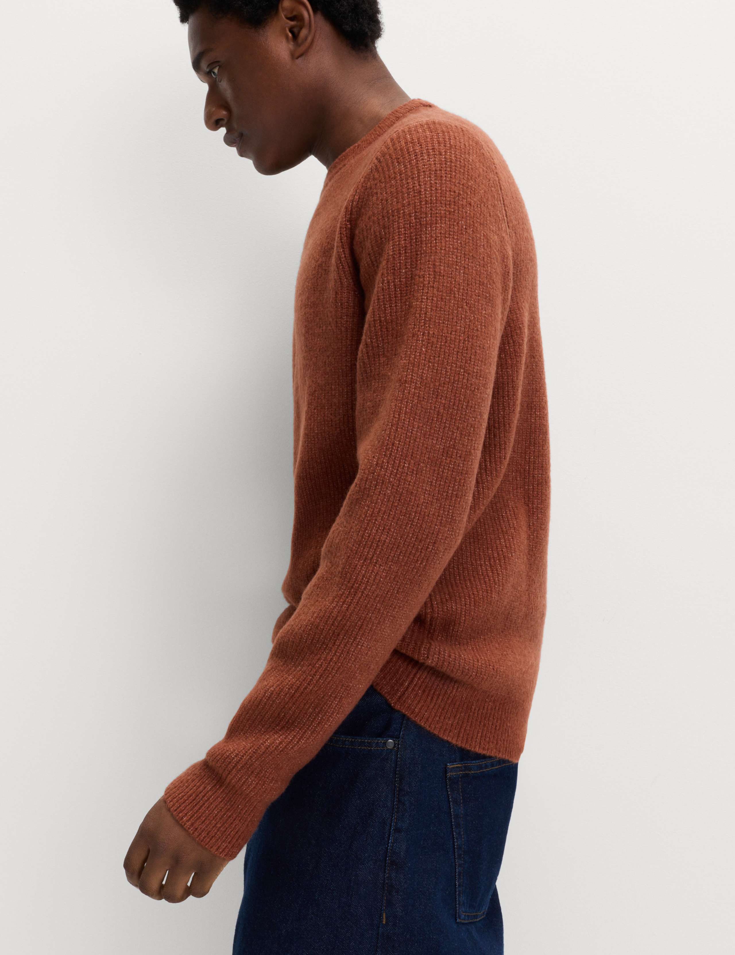 Supersoft Ribbed Crew Neck Jumper with Wool 5 of 6