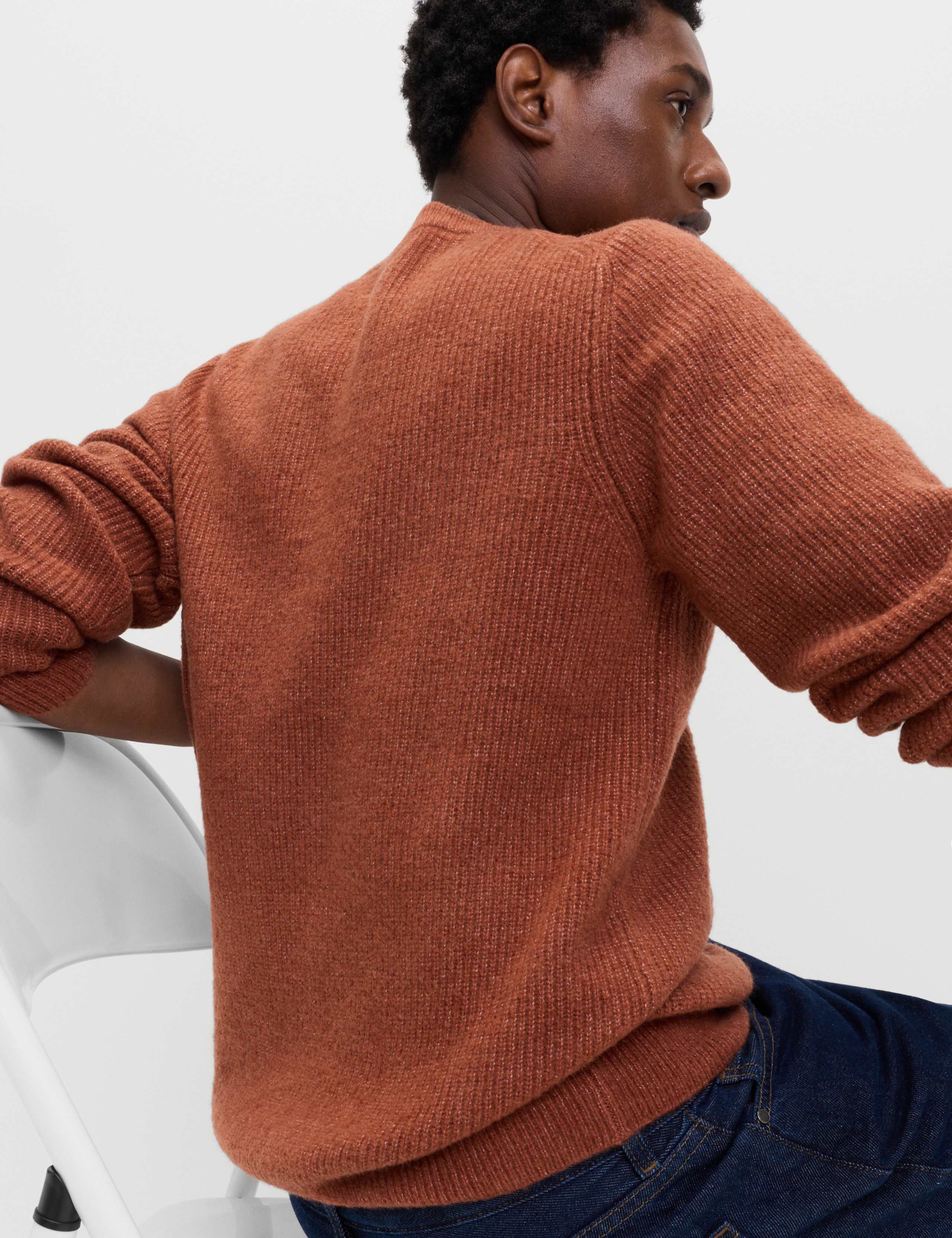Supersoft Ribbed Crew Neck Jumper with Wool 6 of 6
