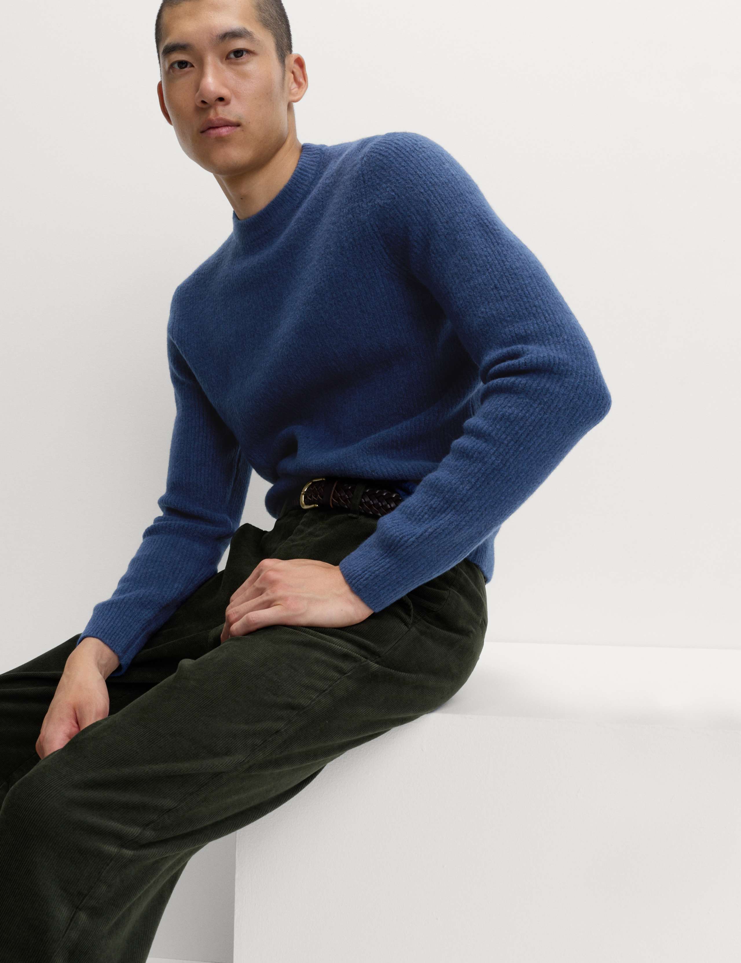 Supersoft Ribbed Crew Neck Jumper with Wool 5 of 5