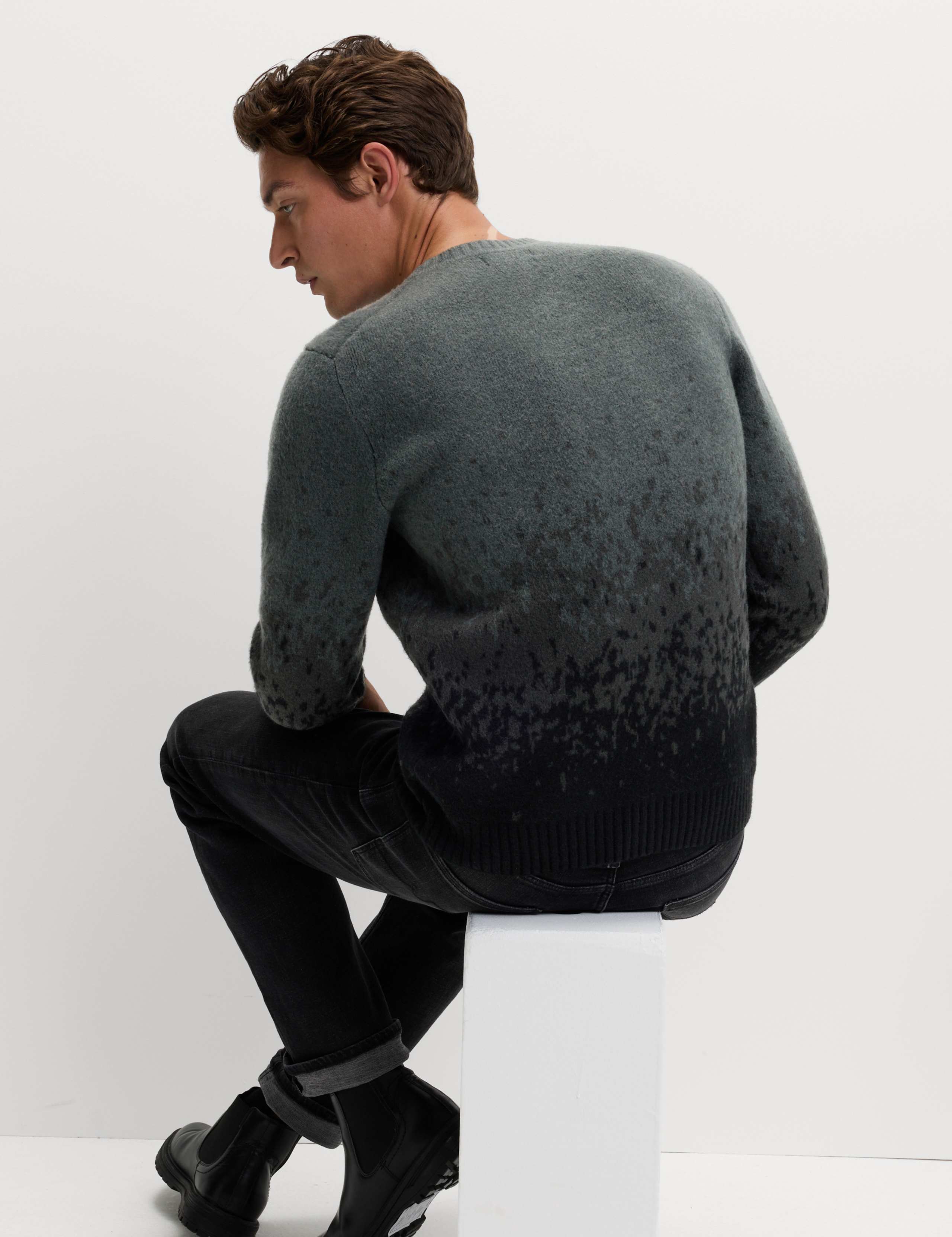Supersoft Ombre Polo Jumper with Wool 3 of 5
