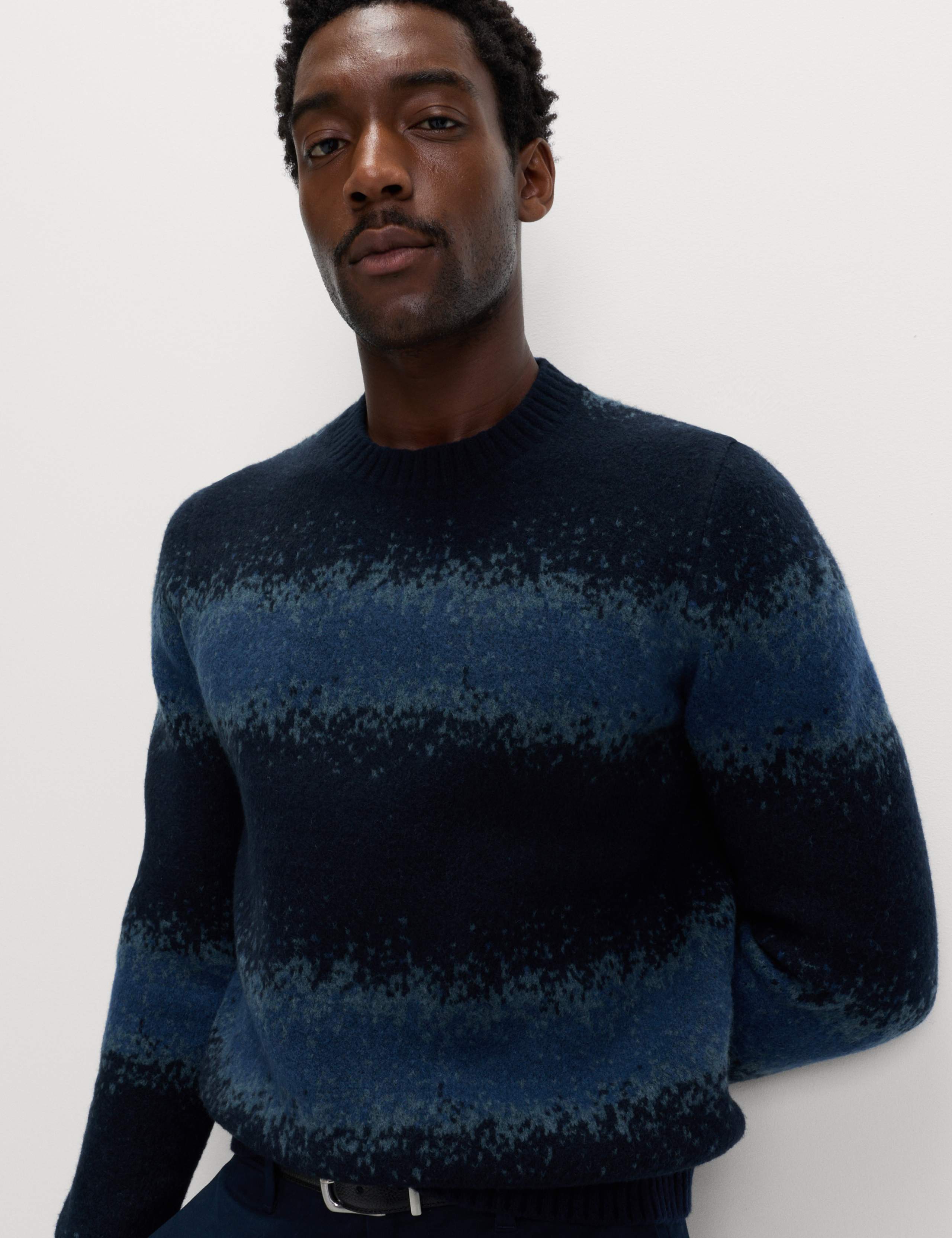 Supersoft Ombre Crew Neck Jumper with Wool 3 of 5
