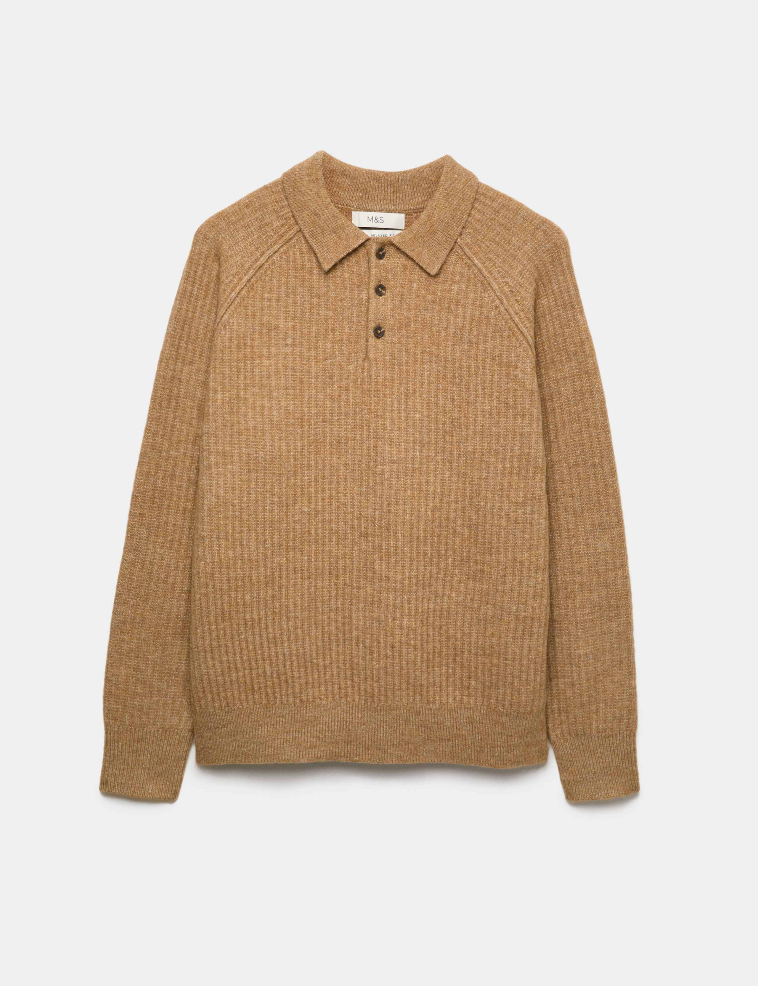 Lofty Ribbed Buttoned Knitted Polo Shirt 2 of 6