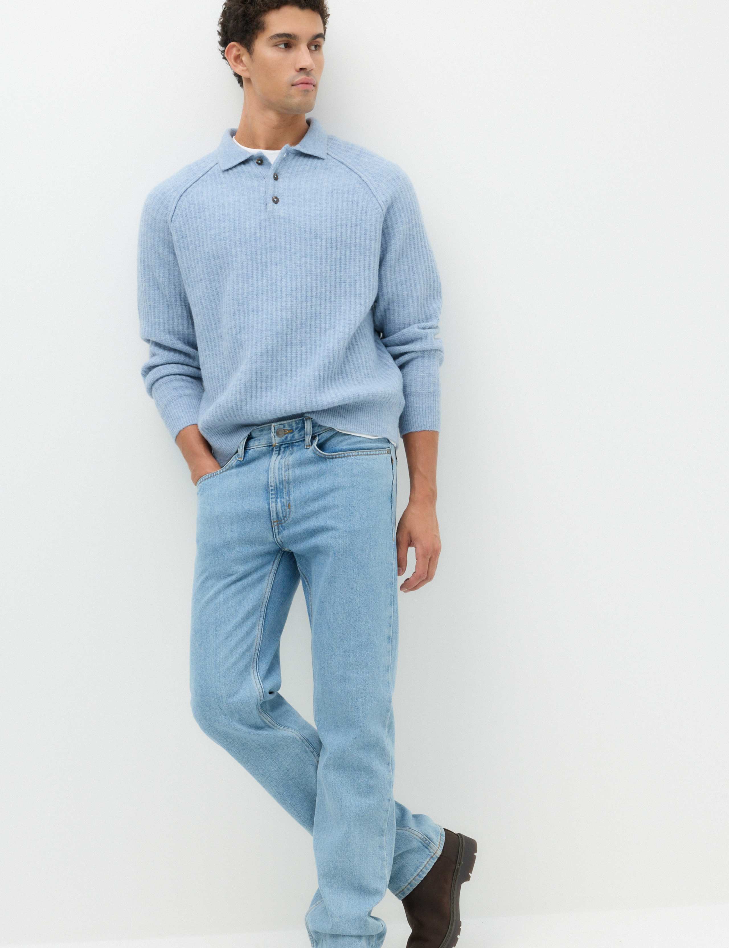 Lofty Ribbed Buttoned Knitted Polo Shirt 6 of 6
