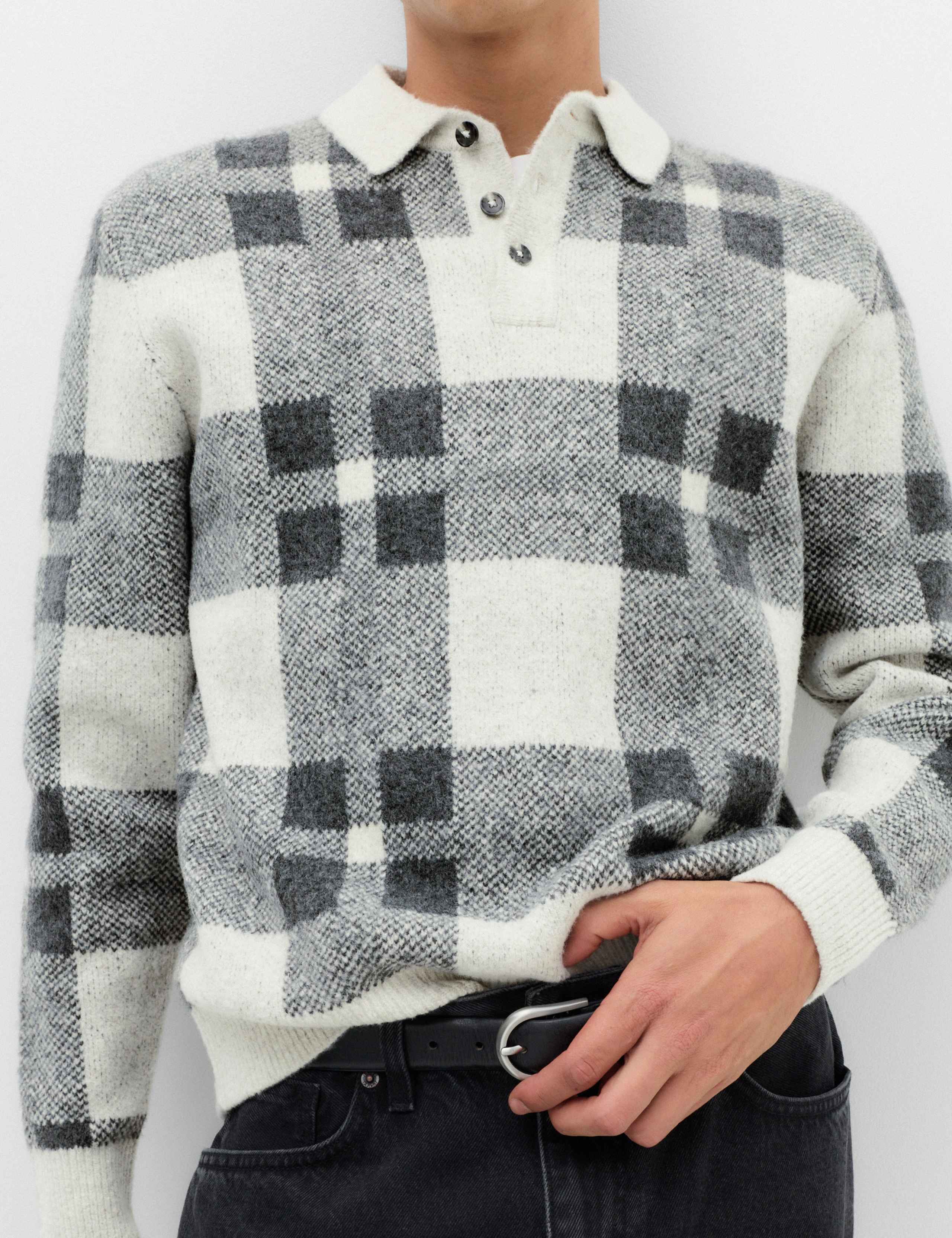 Regular Fit Check Jumper with Wool 4 of 6