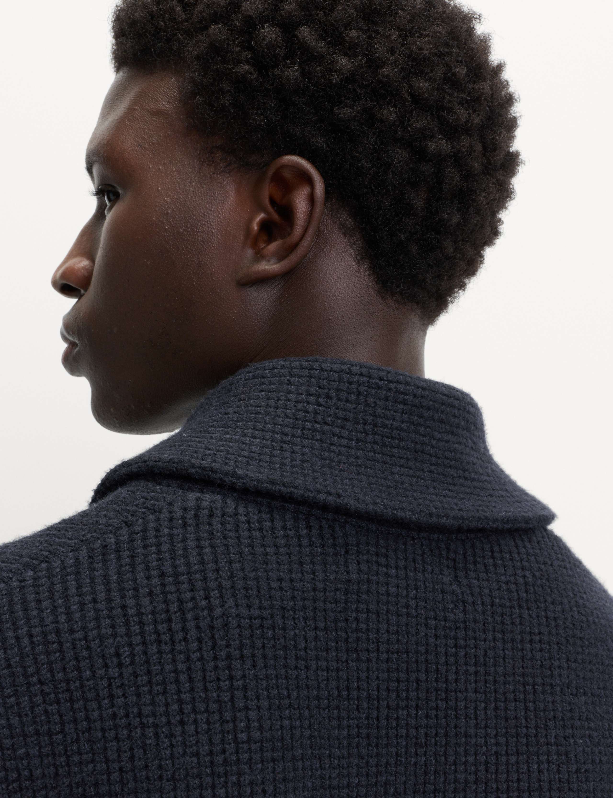 Air Yarn Textured Shawl Collar Cardigan 3 of 6