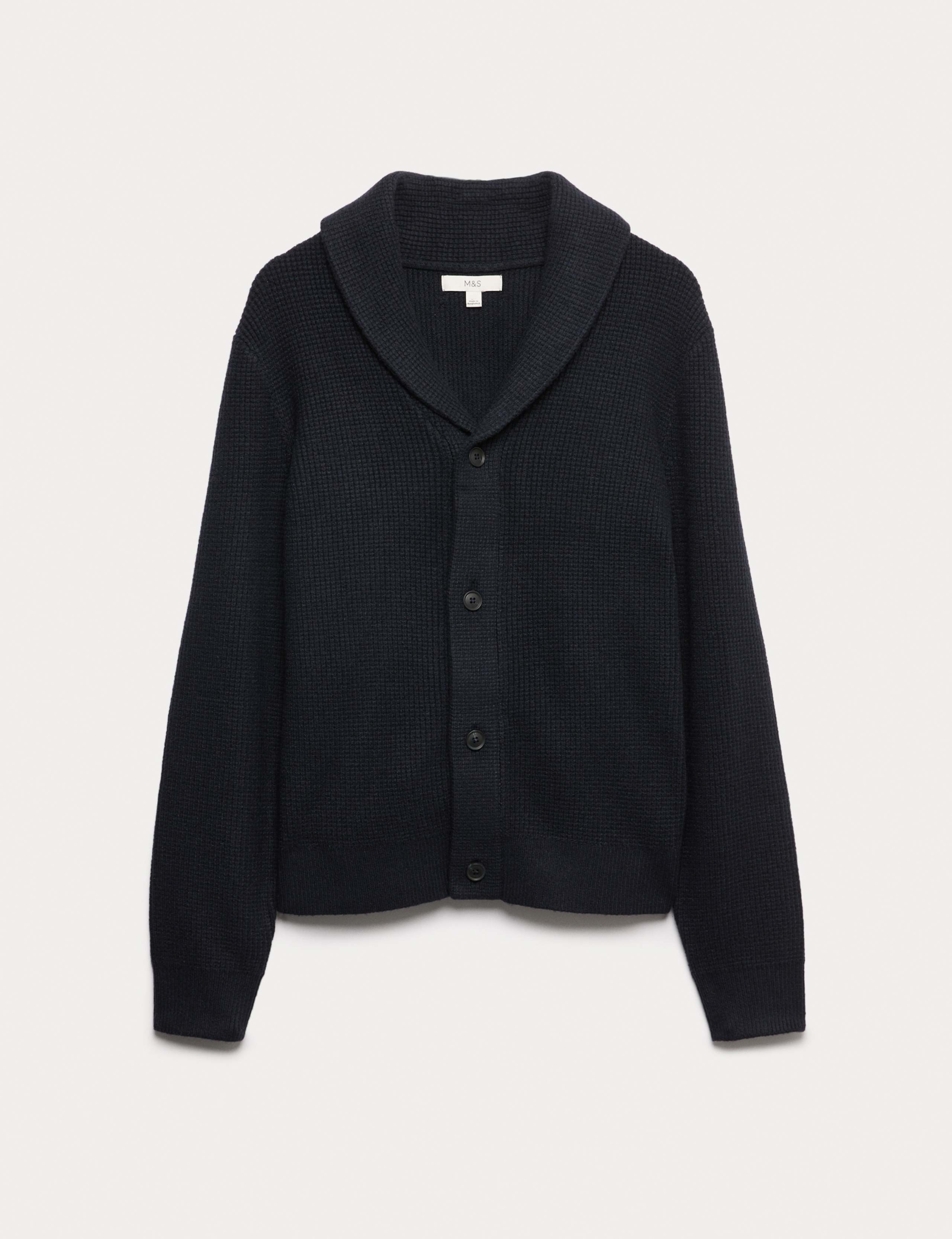 Air Yarn Textured Shawl Collar Cardigan 2 of 6