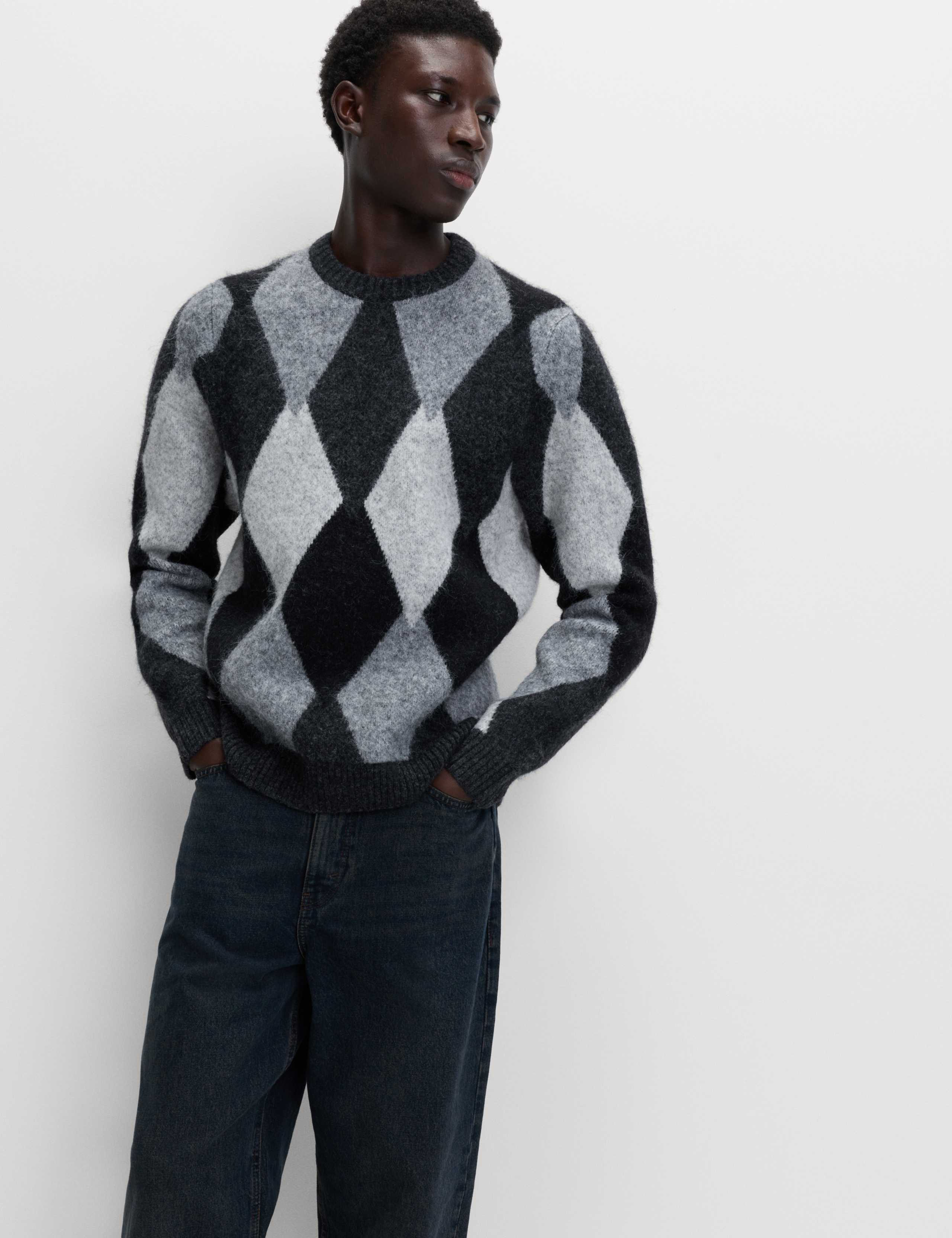 Argyle Hazy Knit Crew Neck Jumper 8 of 8