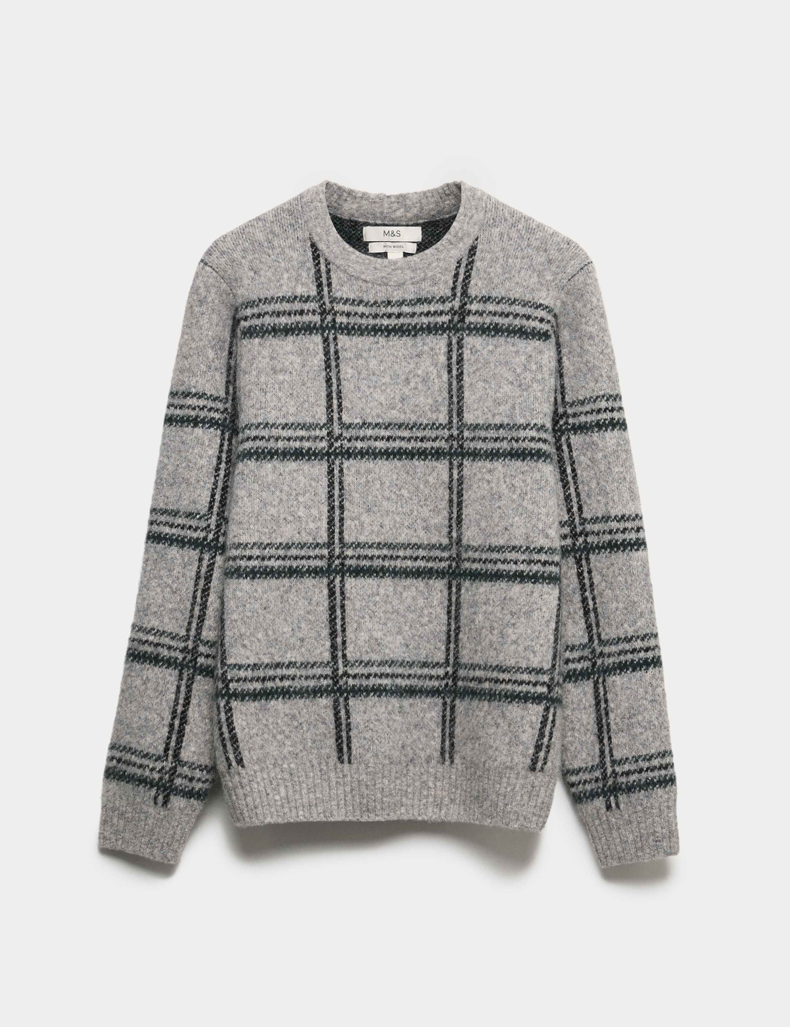 Check Hazy Knit Crew Neck Jumper 2 of 5
