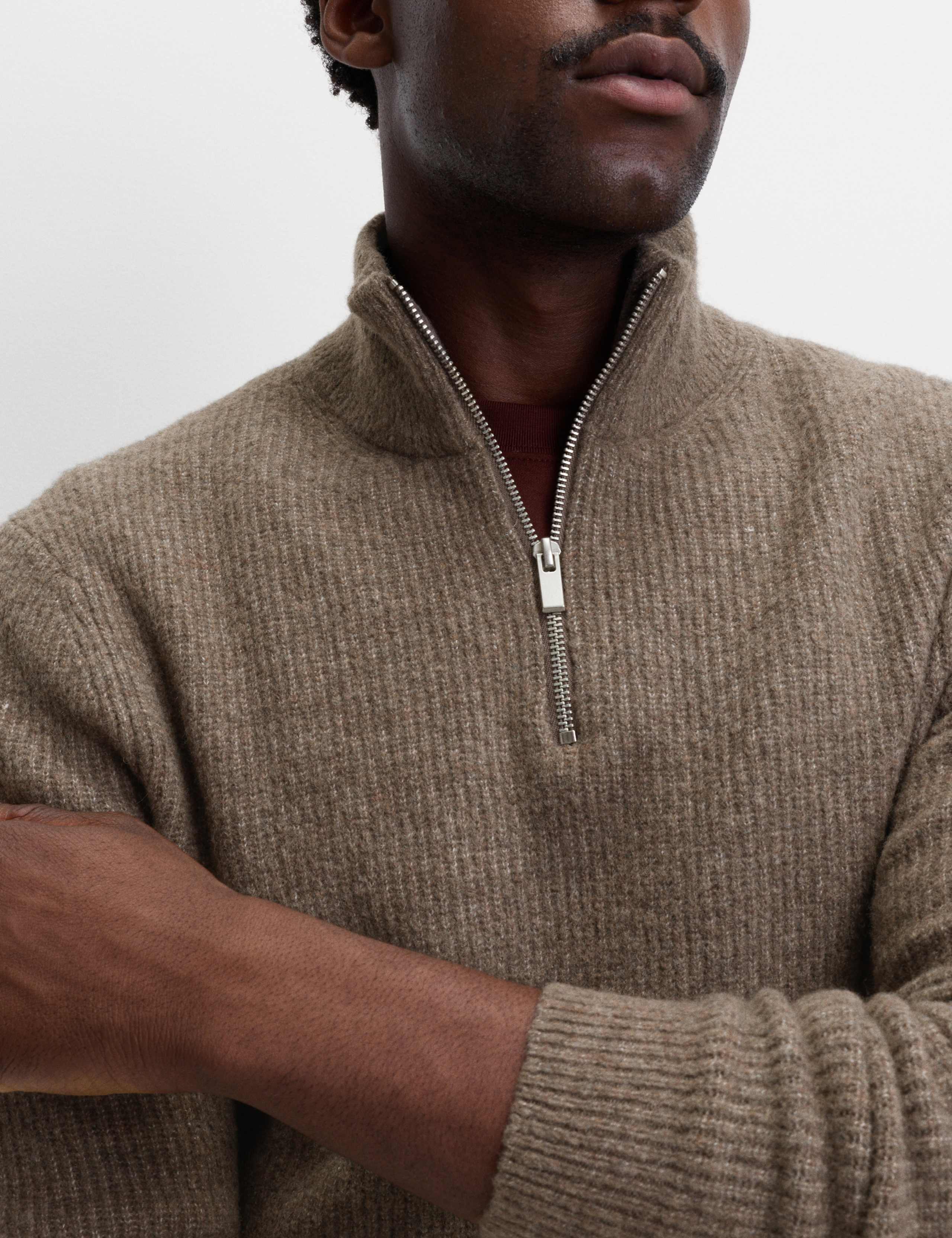 Supersoft Ribbed Half zip Jumper with Wool 5 of 6