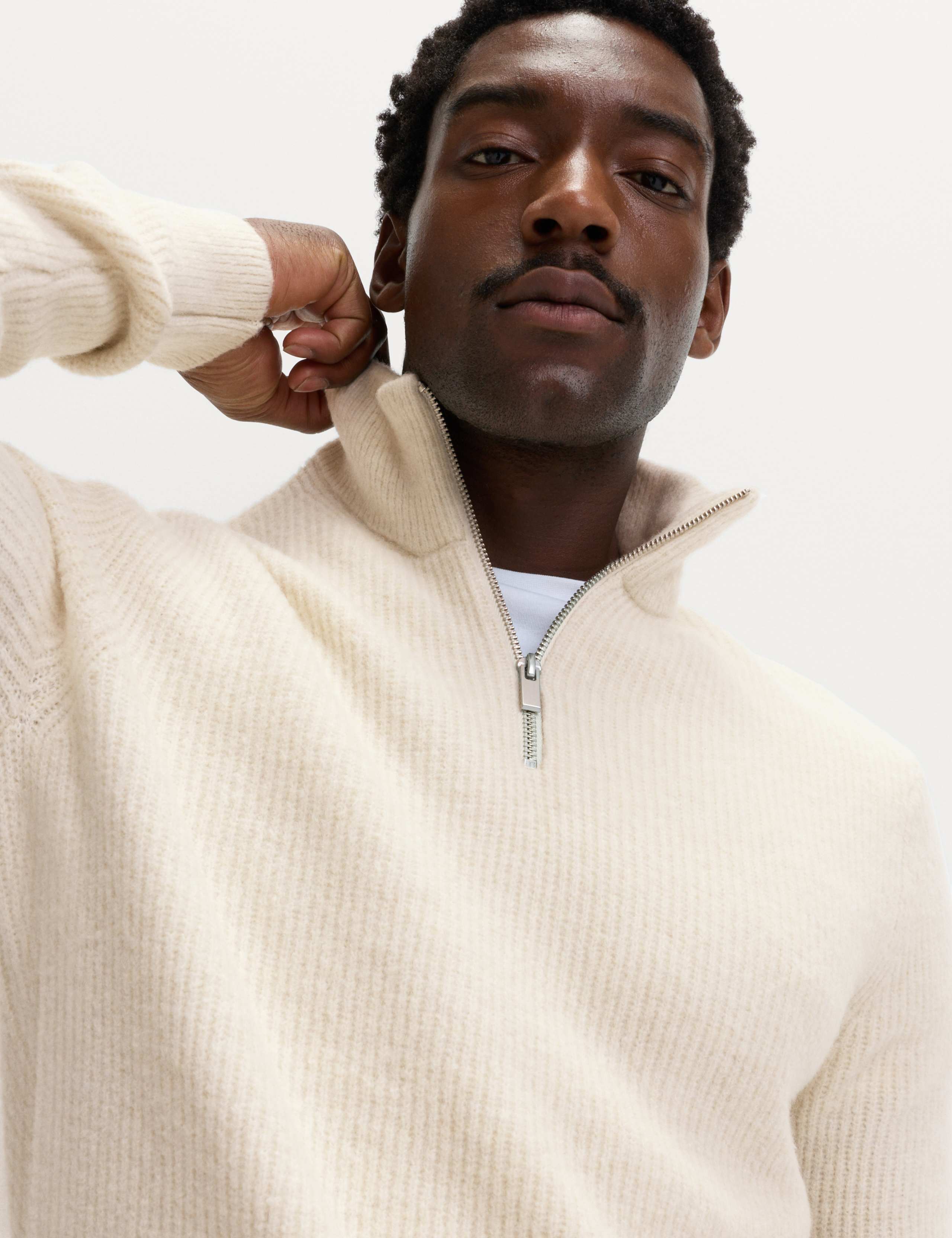 Supersoft Ribbed Half zip Jumper with Wool 3 of 5
