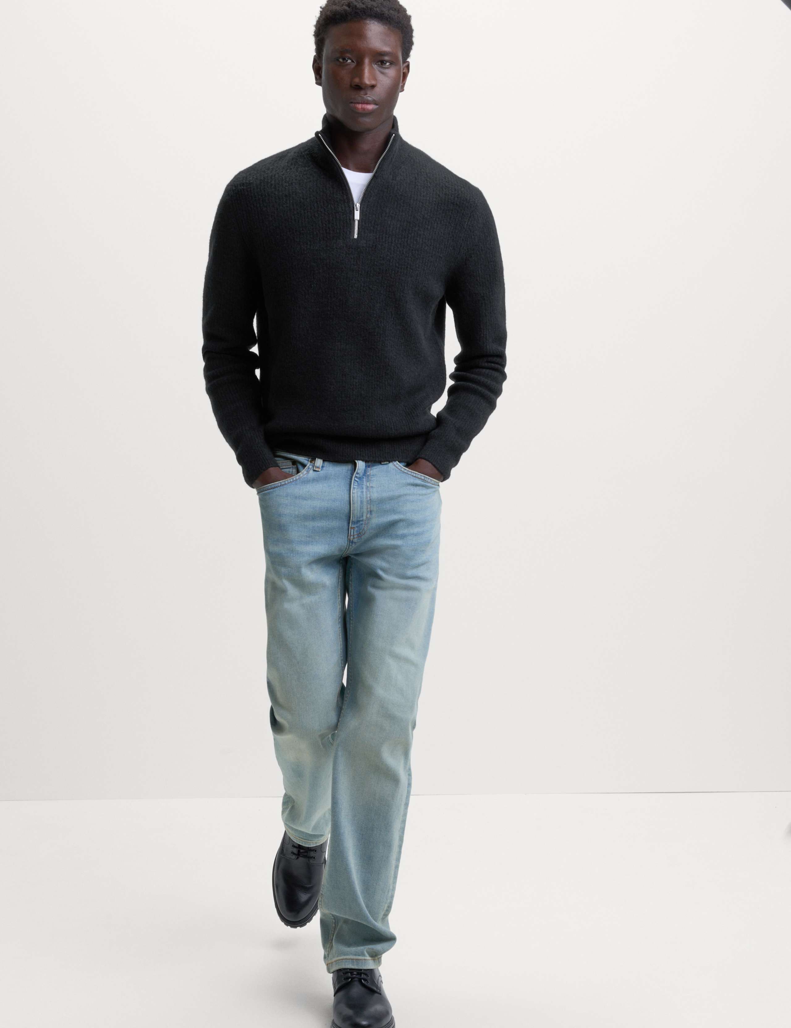 Supersoft Ribbed Half zip Jumper with Wool 4 of 6