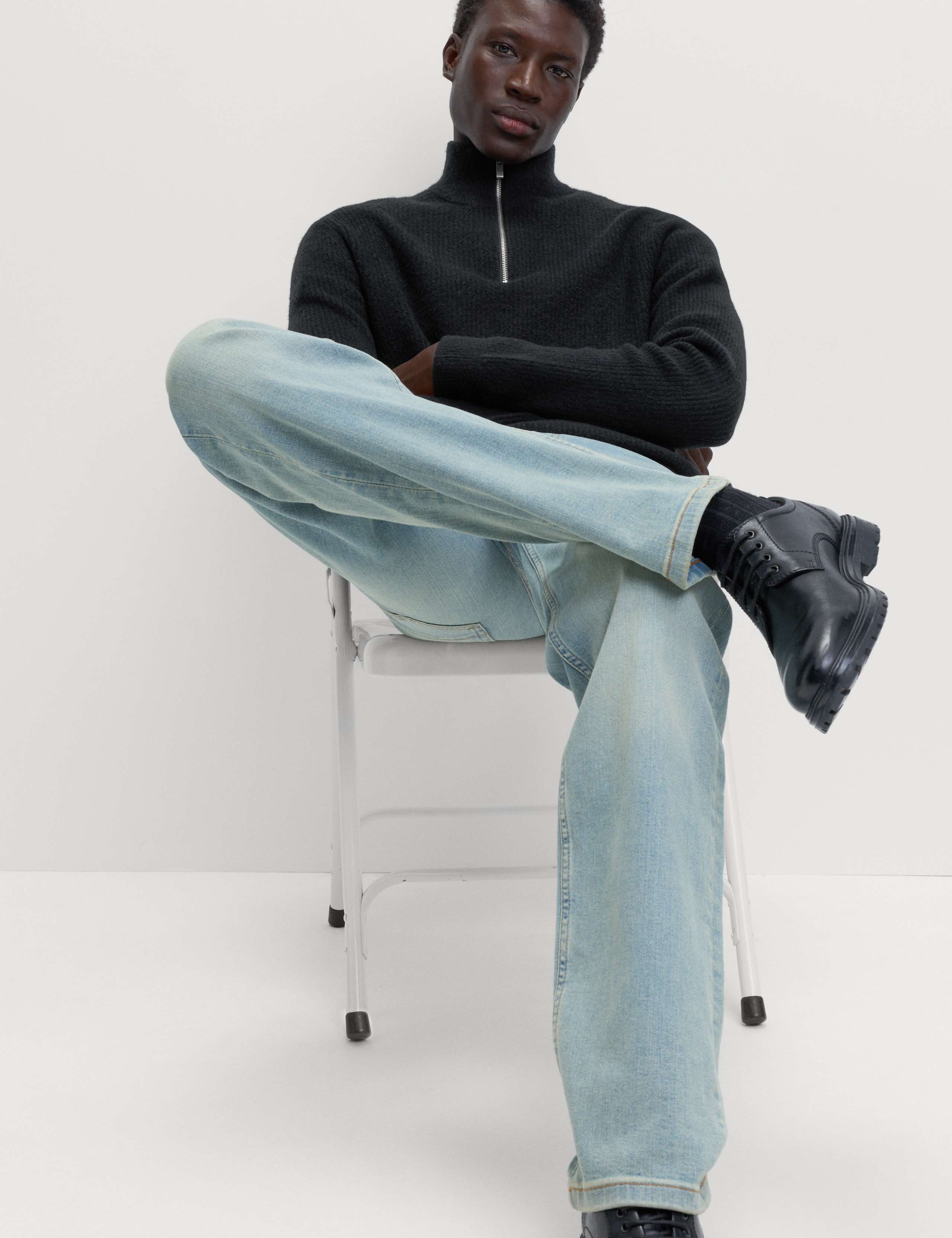 Supersoft Ribbed Half zip Jumper with Wool 6 of 6