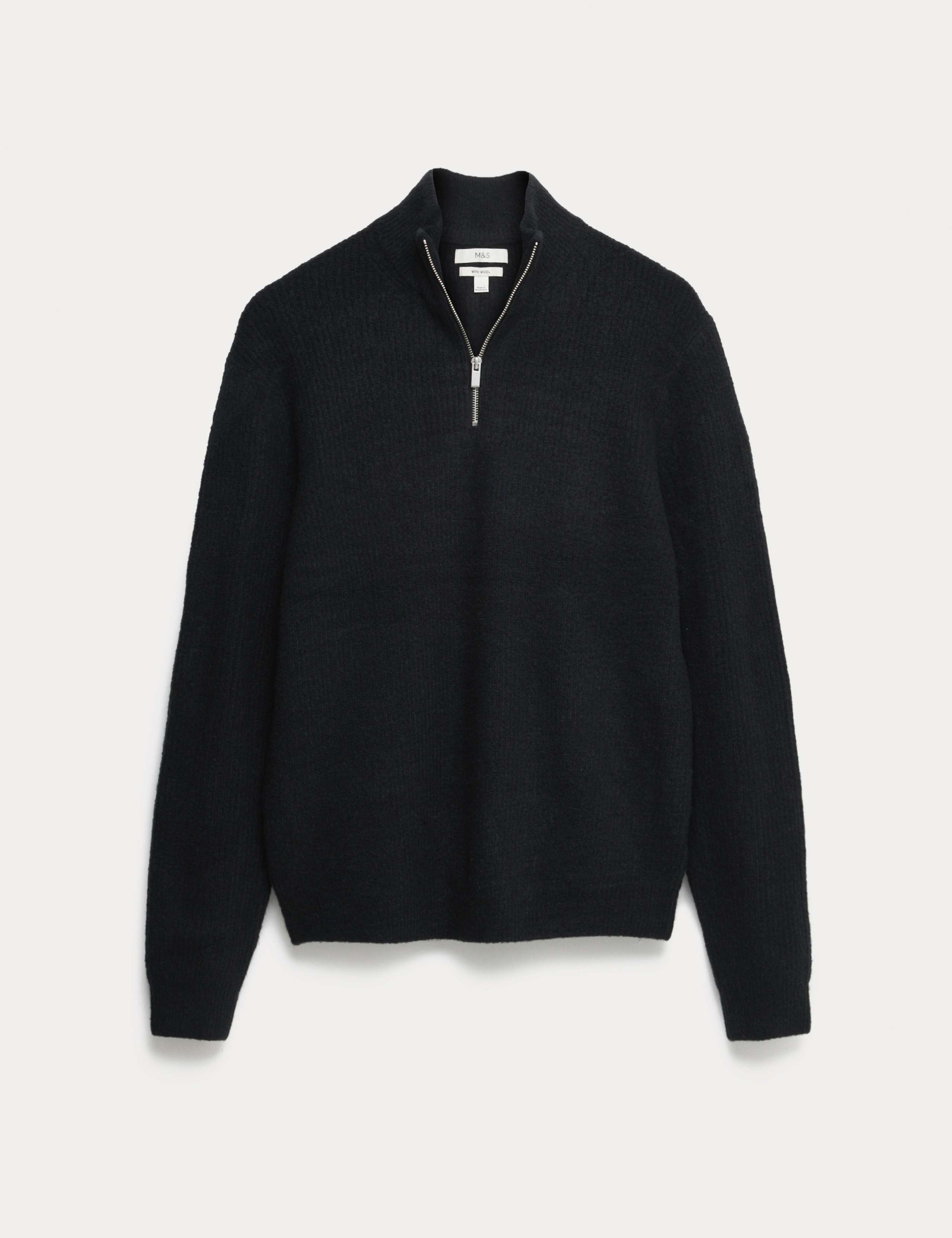 Supersoft Ribbed Half zip Jumper with Wool 2 of 6