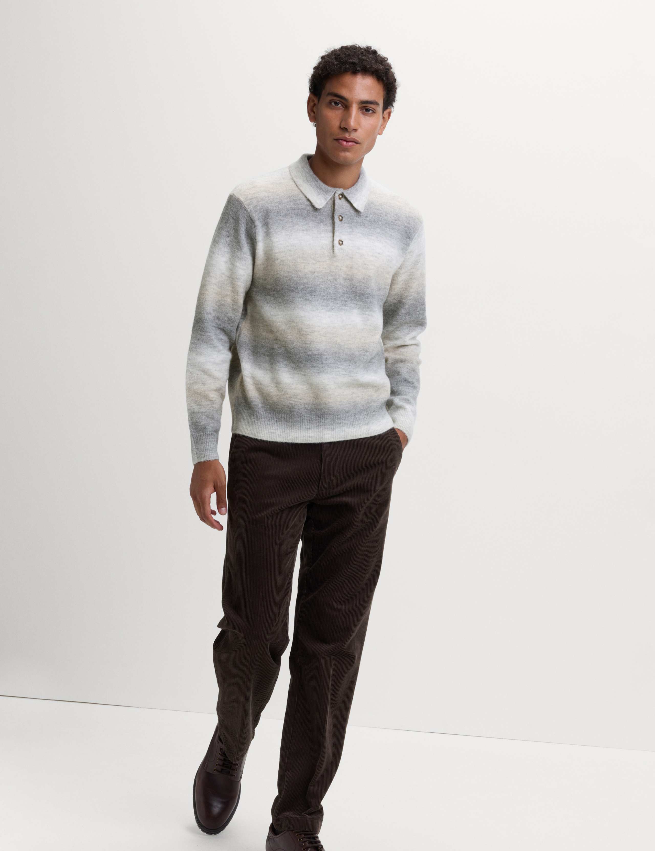 Supersoft Striped Polo Jumper with Wool 3 of 5