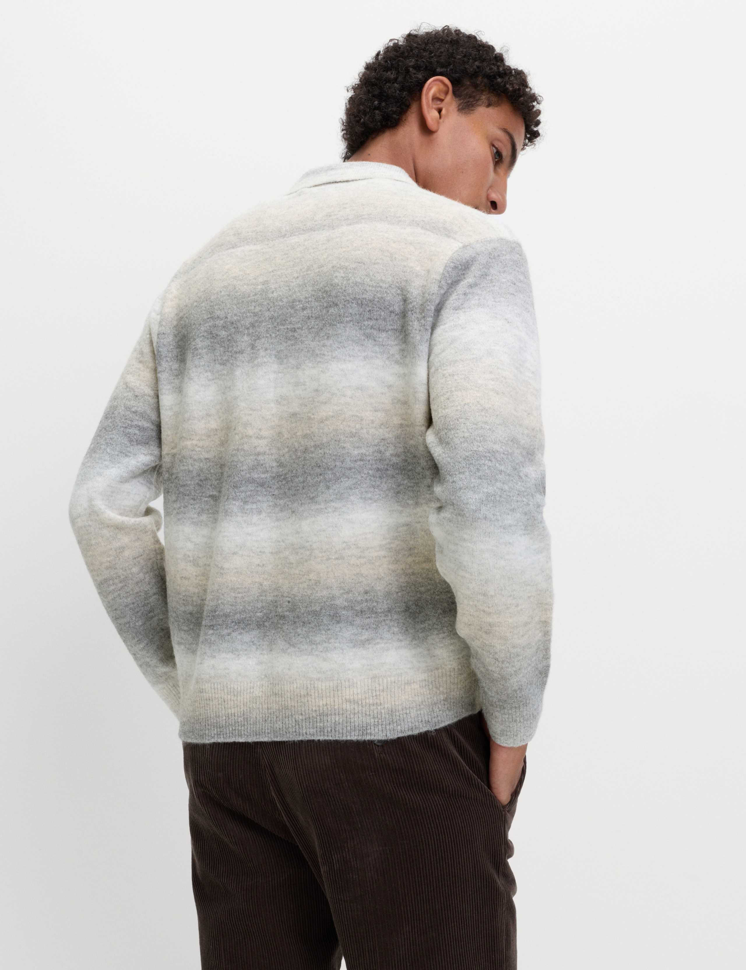 Supersoft Striped Polo Jumper with Wool 5 of 5