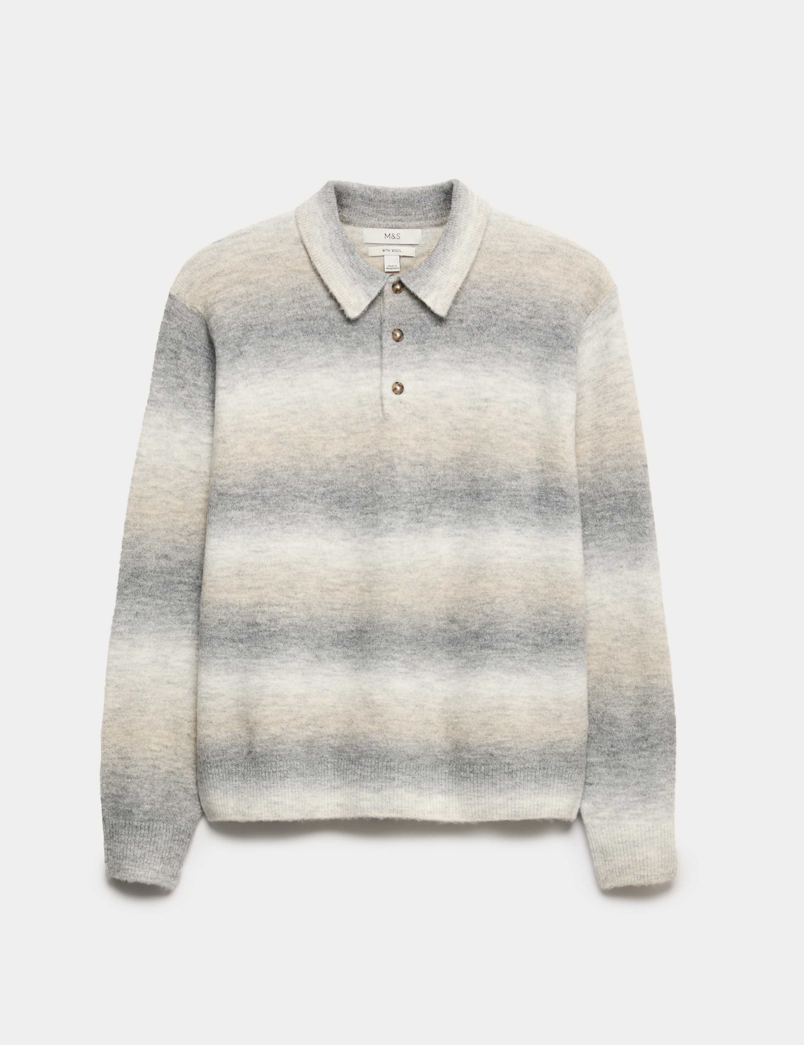 Supersoft Striped Polo Jumper with Wool 2 of 5
