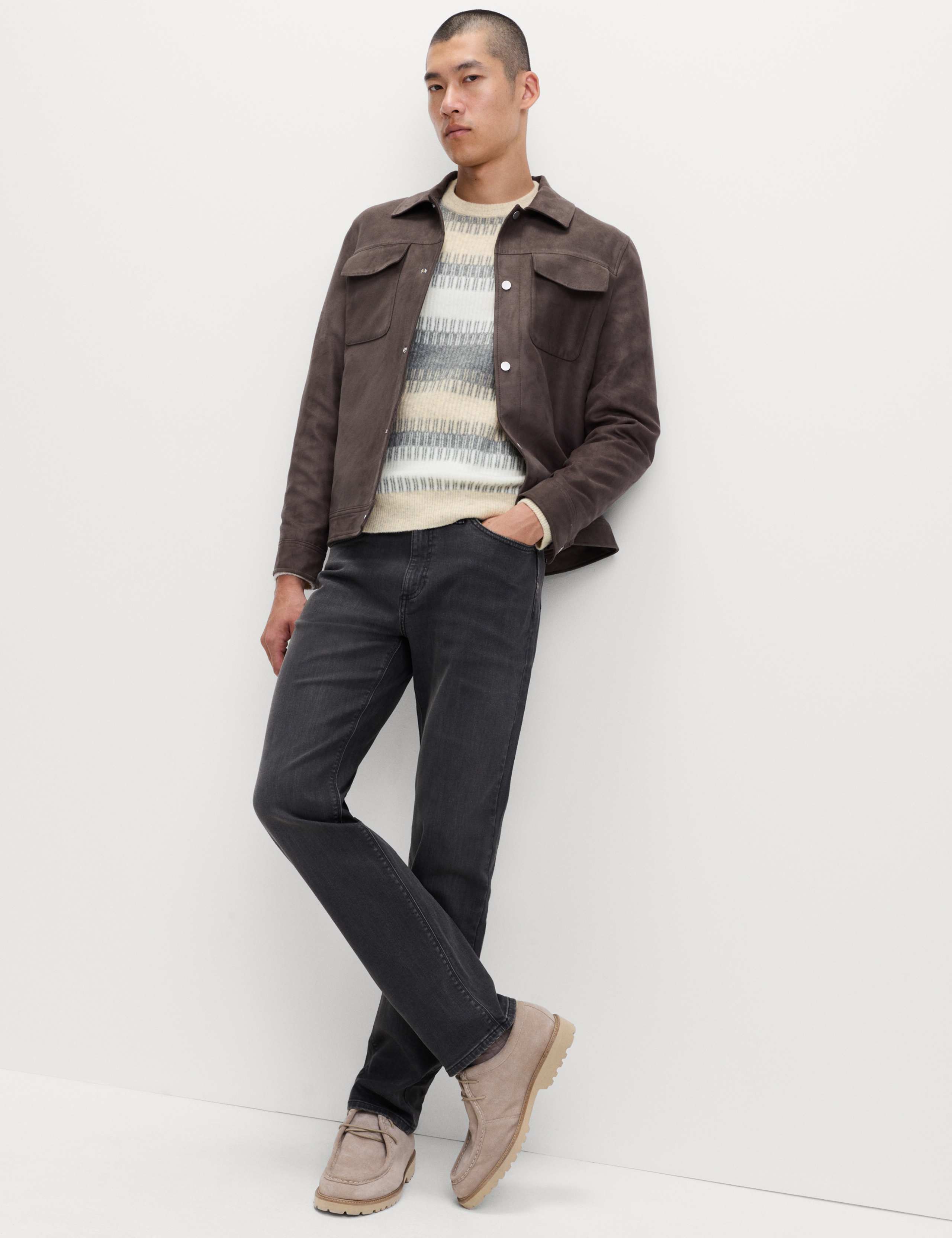 Supersoft Stripe Crew Neck Jumper with Wool 3 of 6