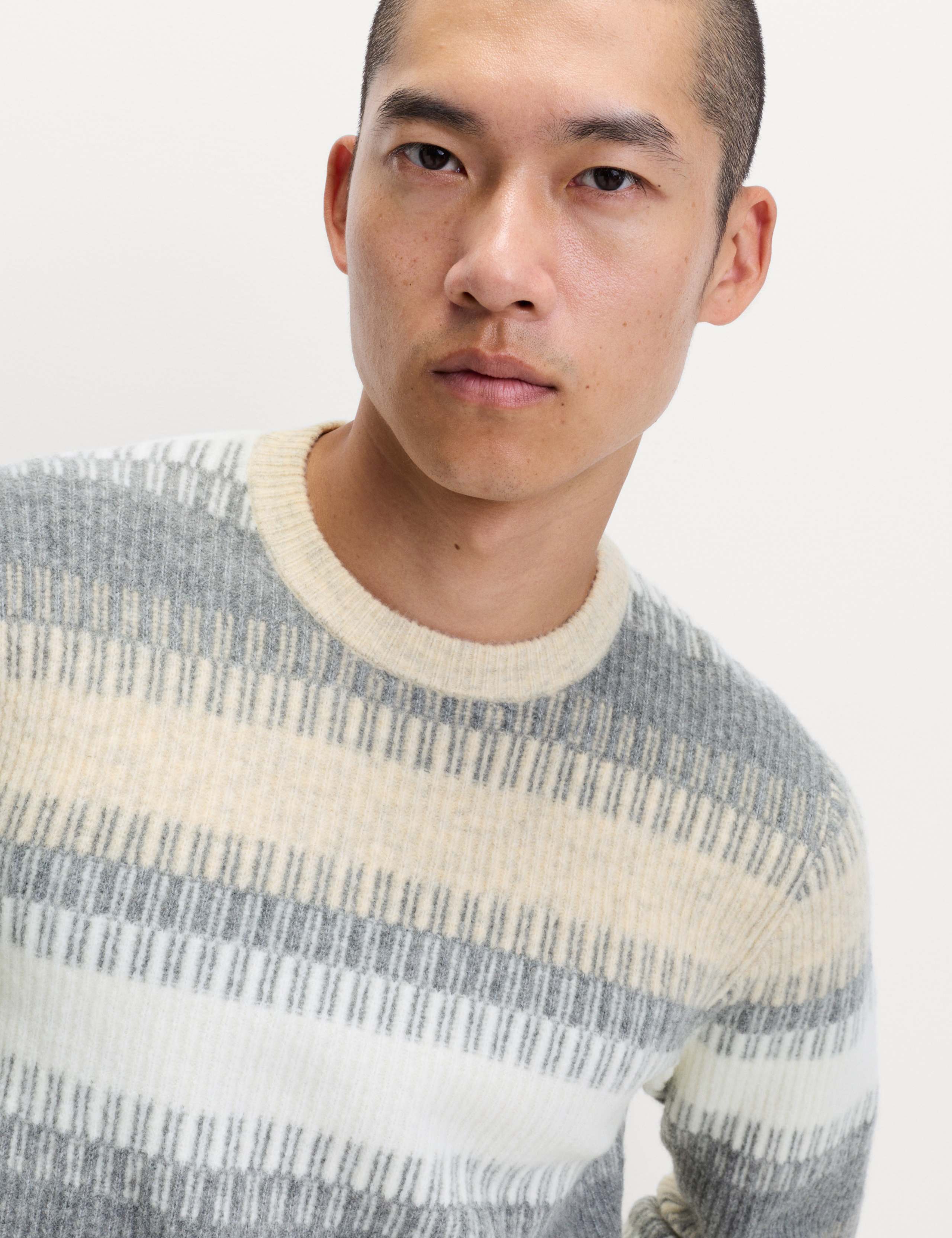 Supersoft Stripe Crew Neck Jumper with Wool 4 of 6
