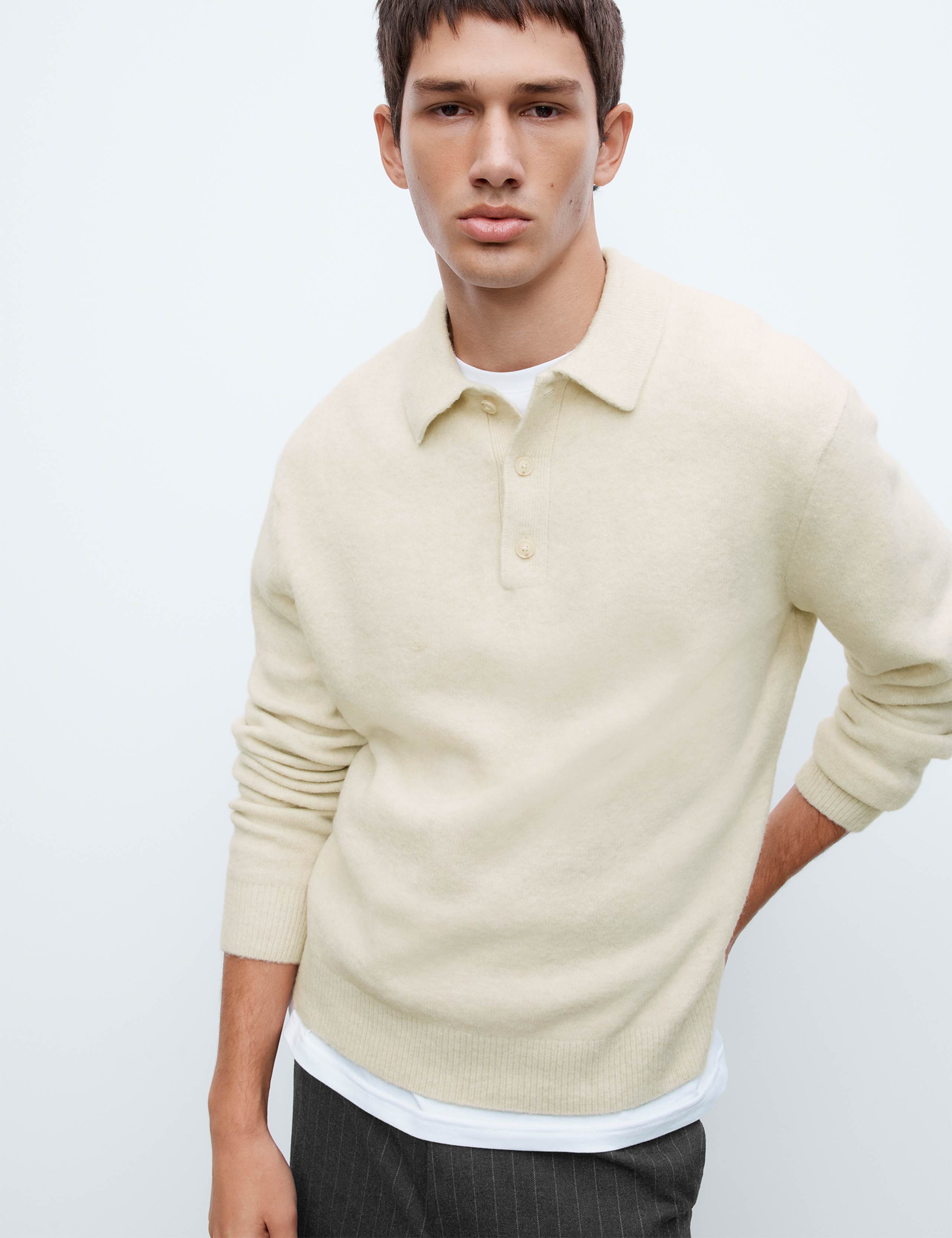 Supersoft Polo Neck Jumper with Wool 1 of 5