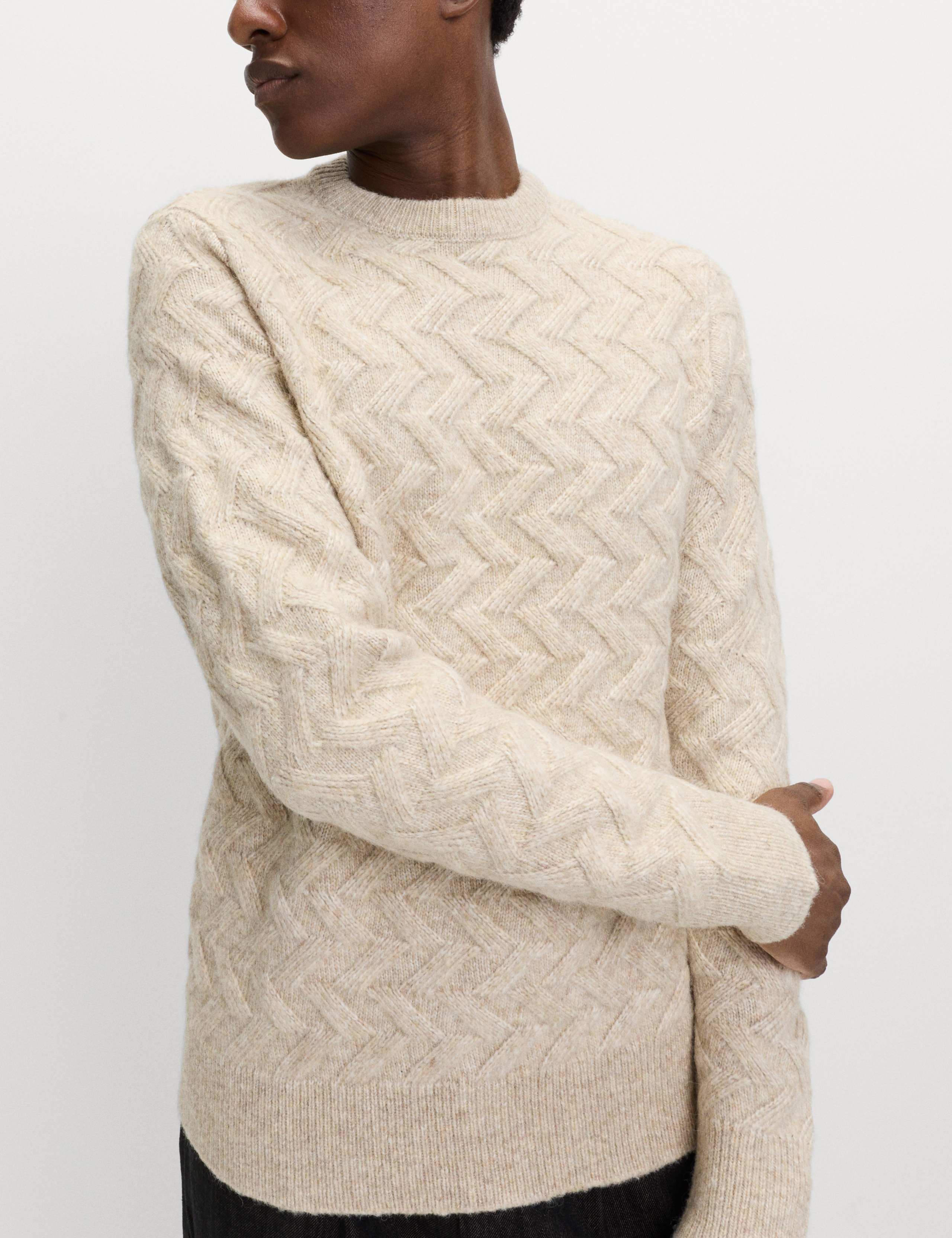Textured Chevron Hazy Crew Neck Jumper 3 of 6
