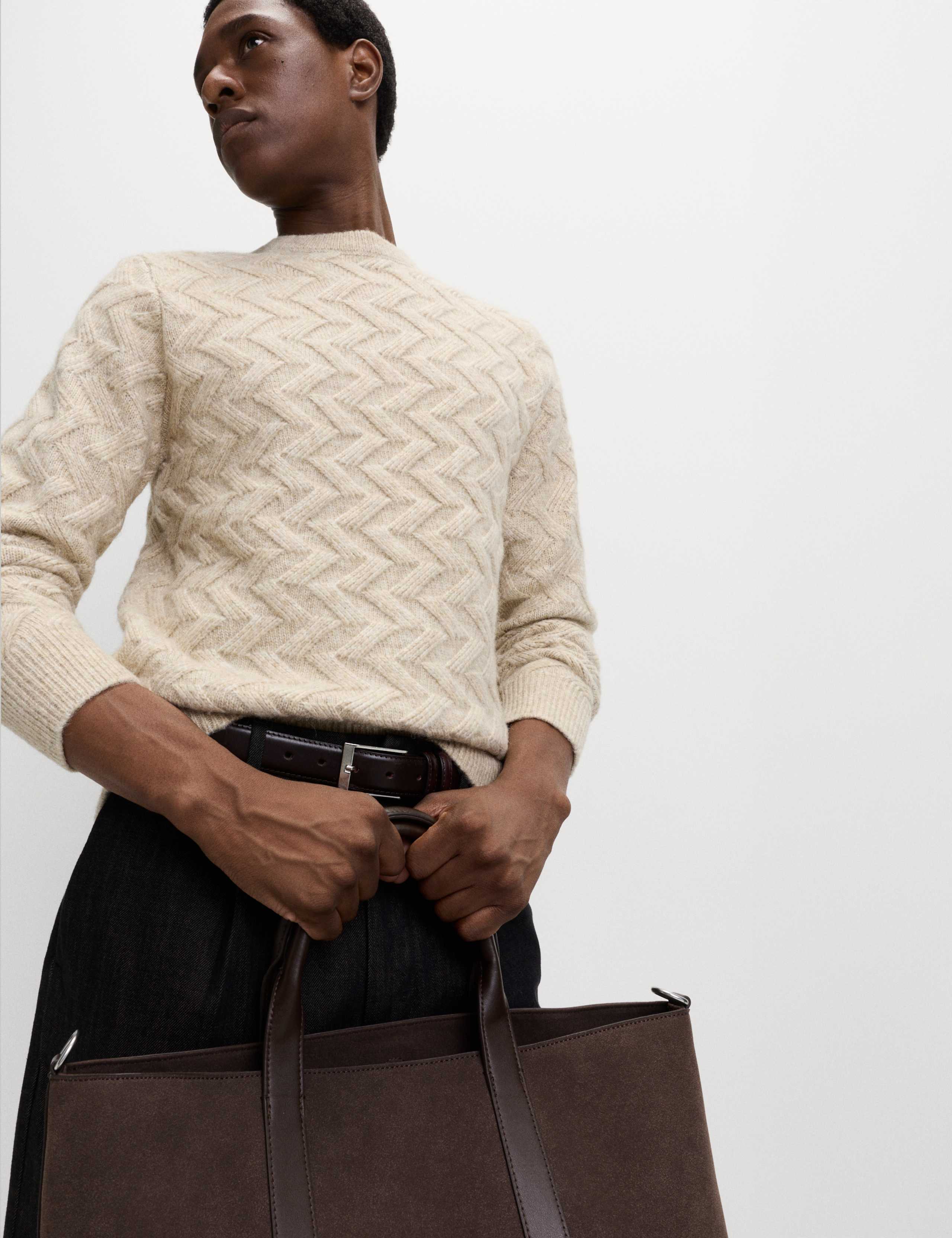 Textured Chevron Hazy Crew Neck Jumper 5 of 6