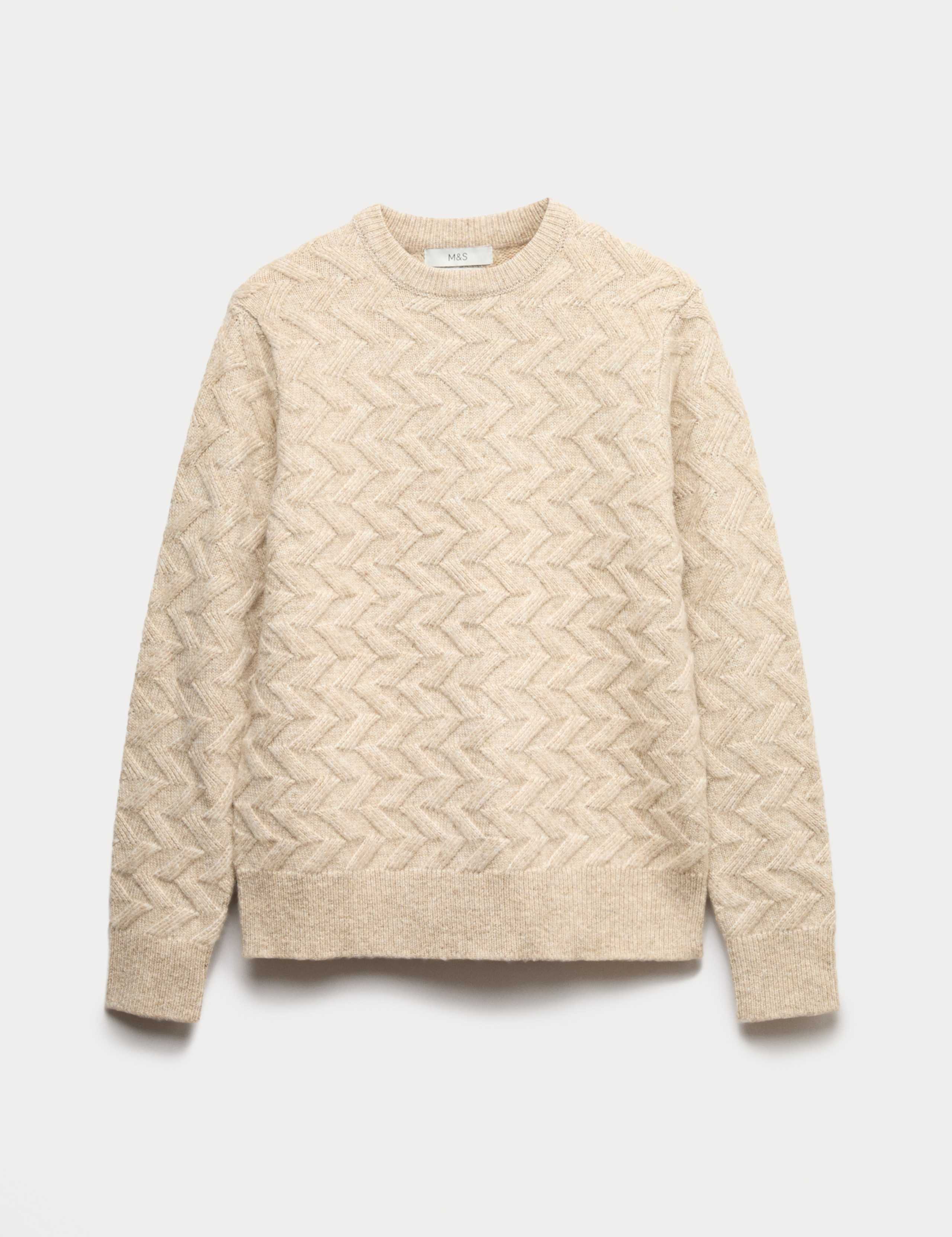 Textured Chevron Hazy Crew Neck Jumper 2 of 6