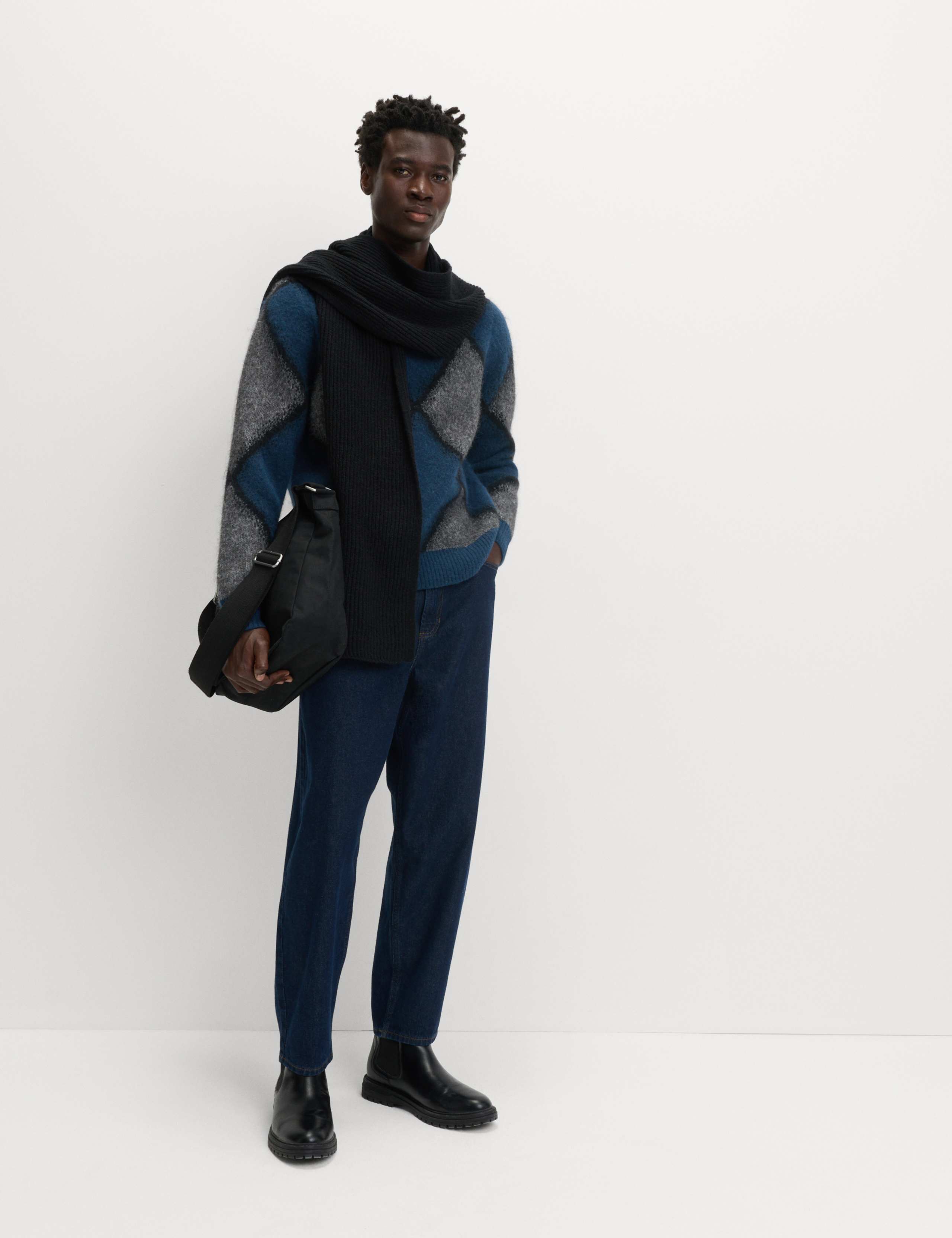 Hazy Exploded Argyle Crew Neck Jumper 3 of 5