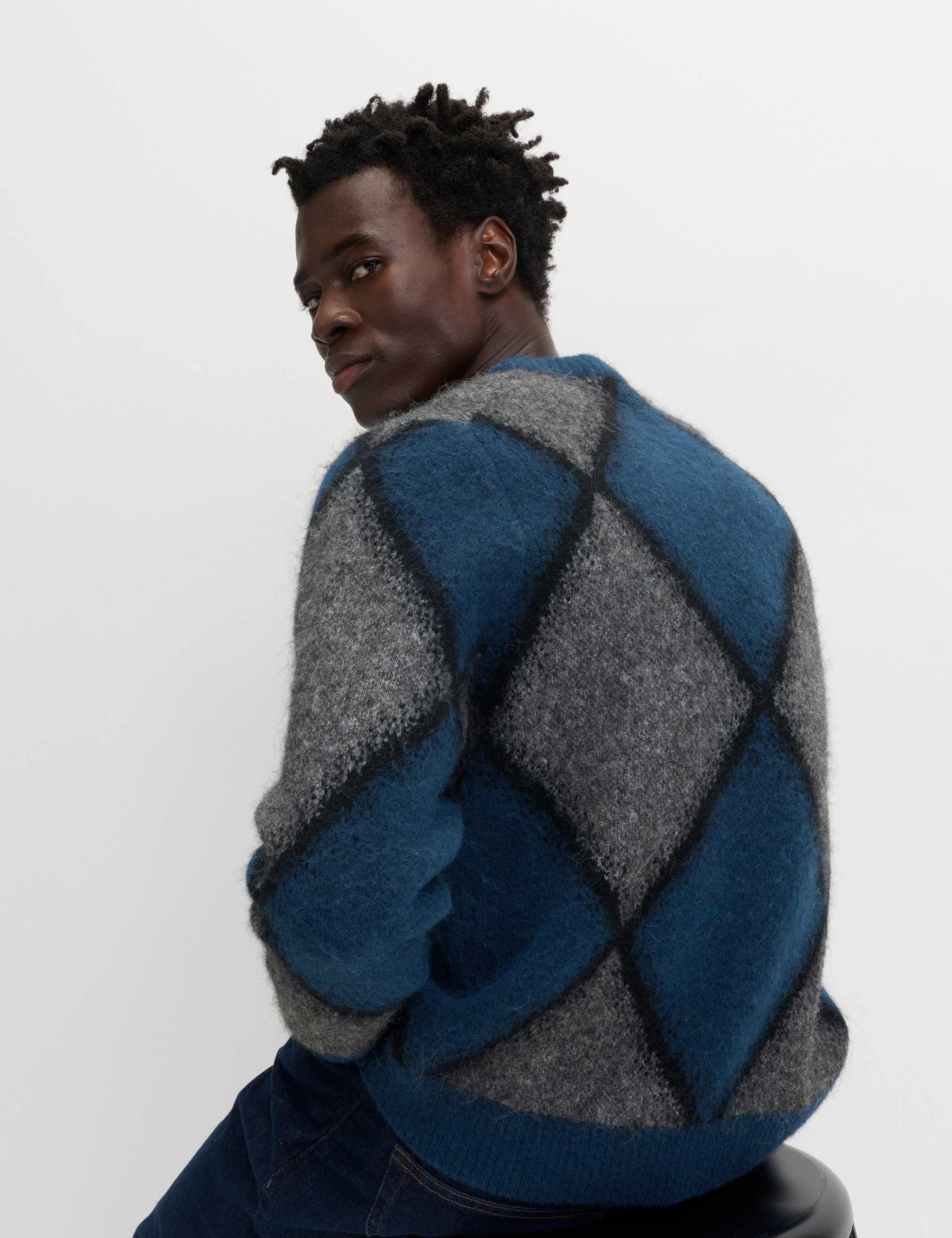 Hazy Exploded Argyle Crew Neck Jumper 5 of 5