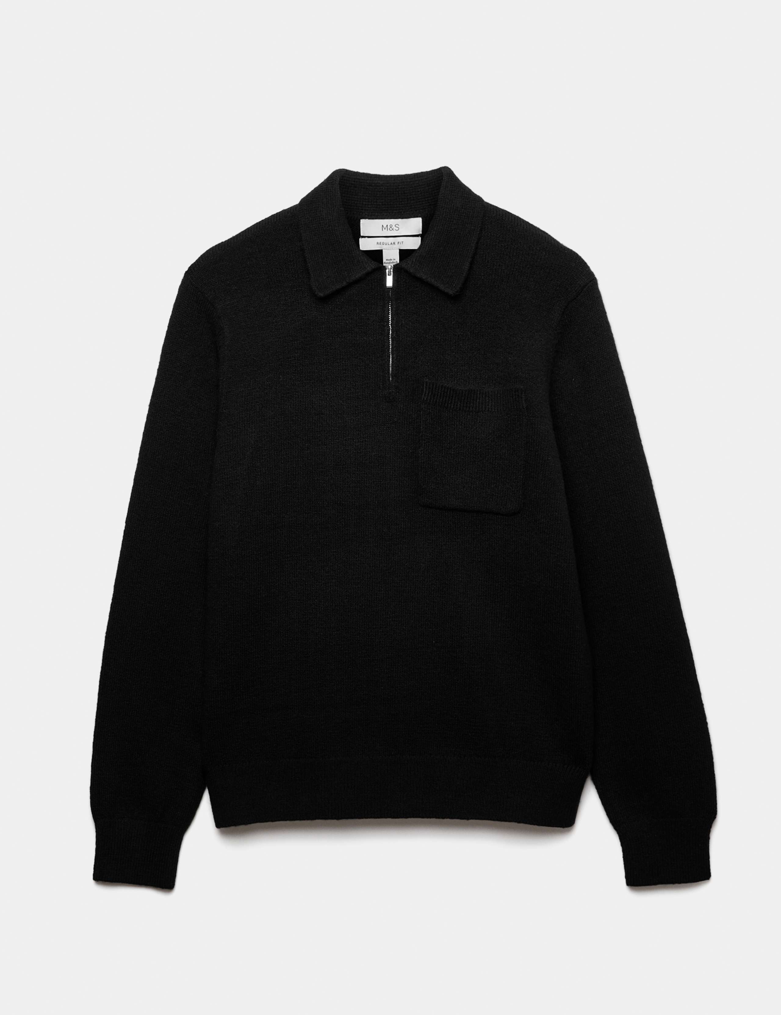 Supersoft Quarter Zip Knitted Polo Shirt 2 of 5
