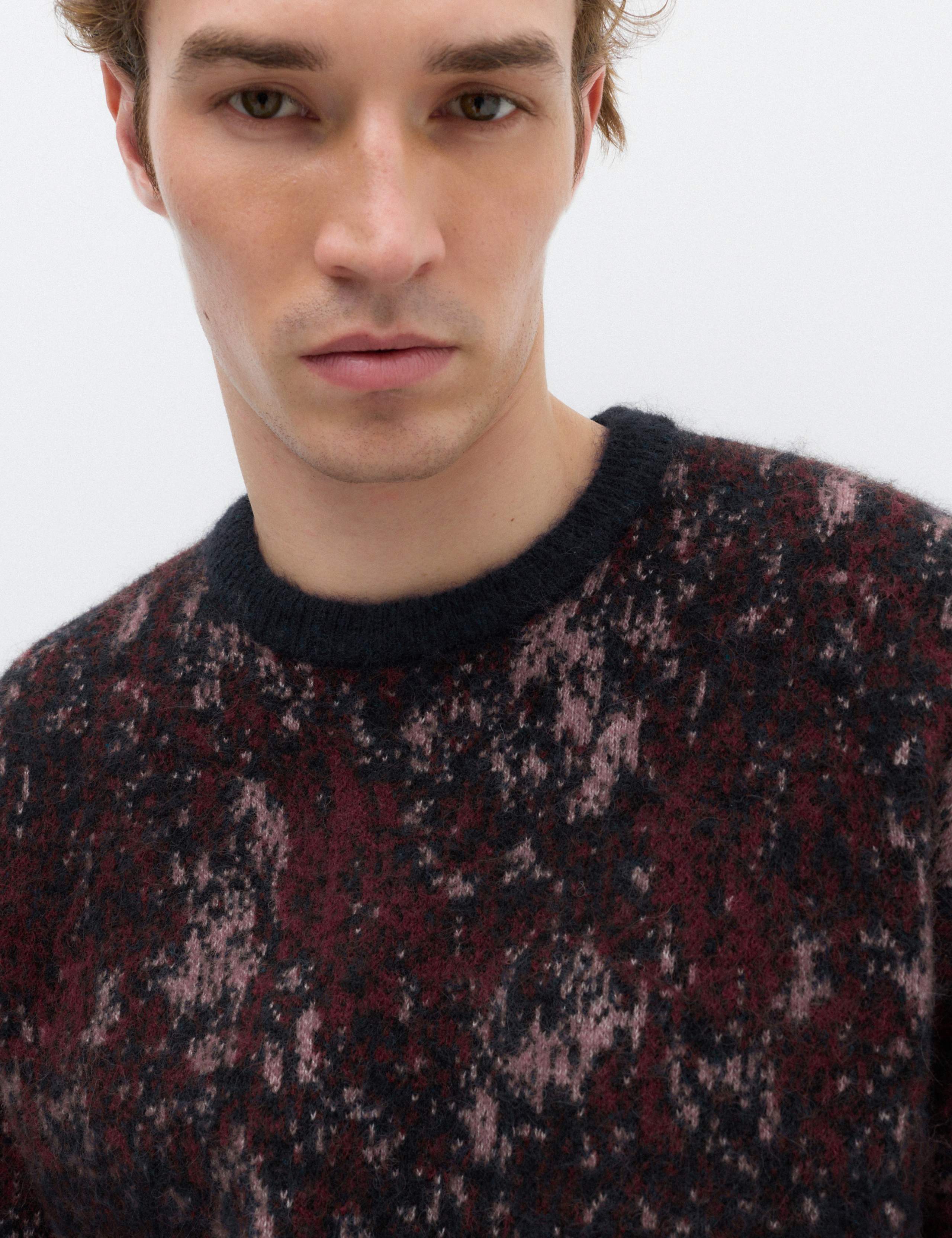 Pixel Splatter Crew Neck Jumper With Wool 4 of 7