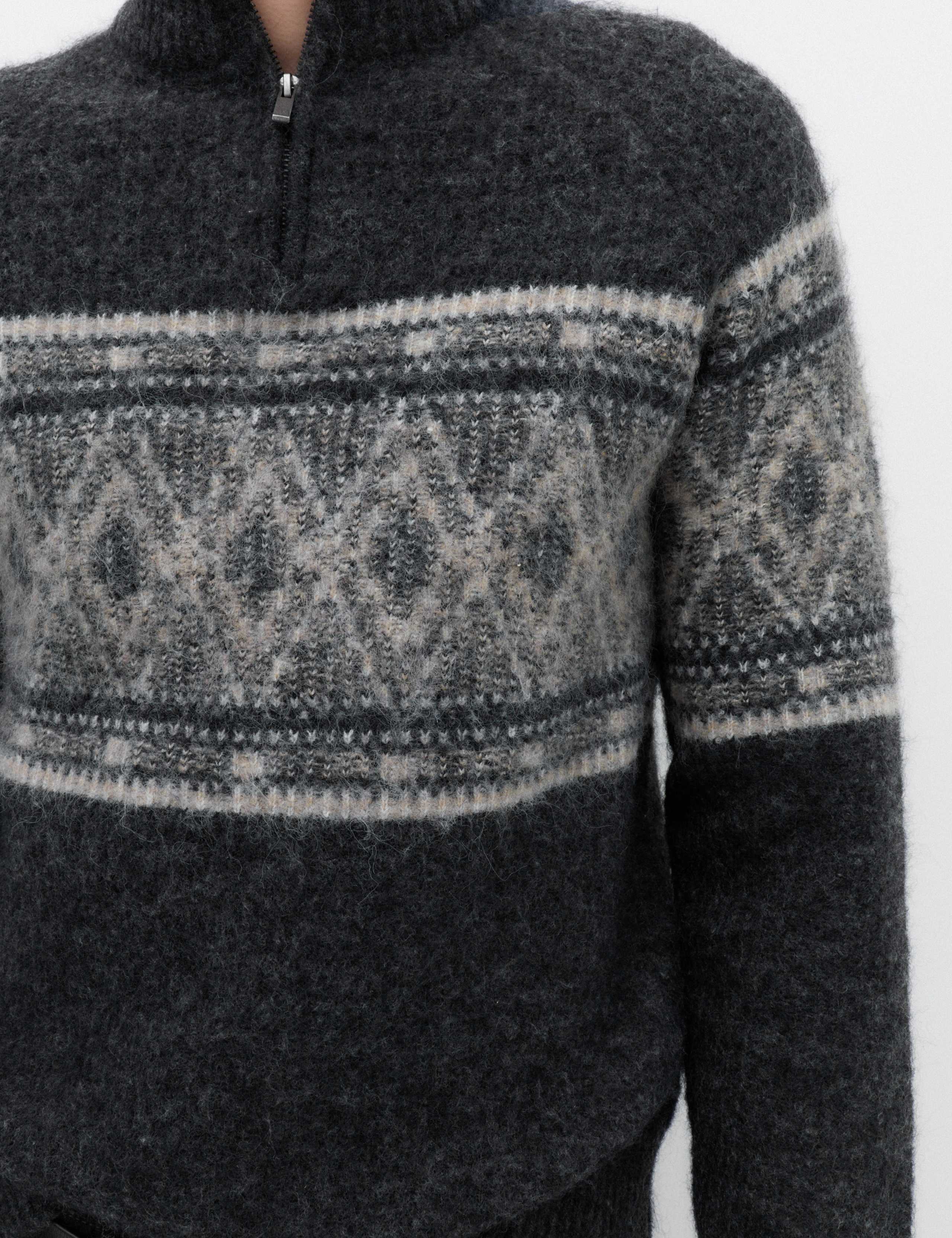 Fair Isle Half Zip Jumper with Wool 3 of 7