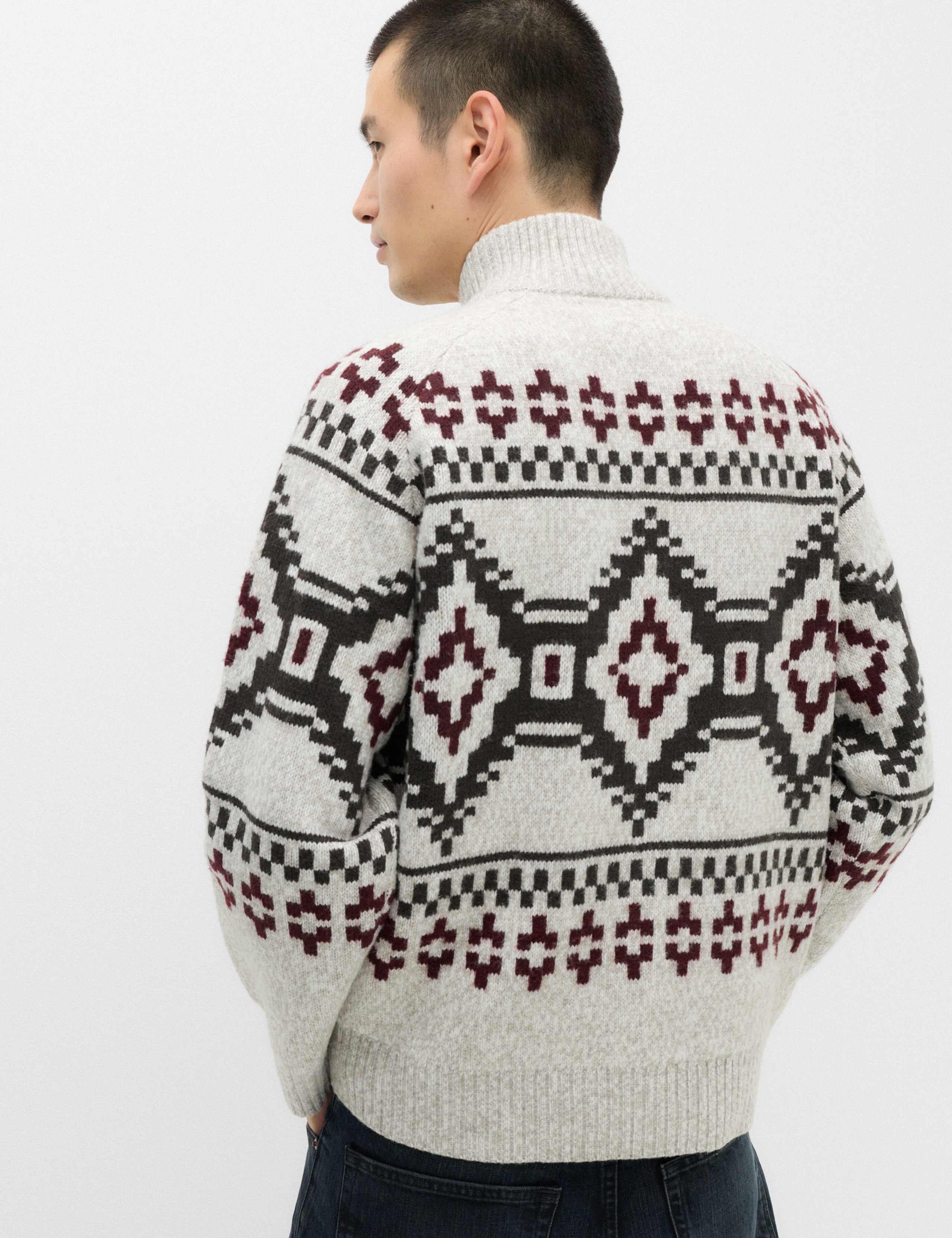 Fair Isle Funnel Neck Zip Up Jumper 4 of 5