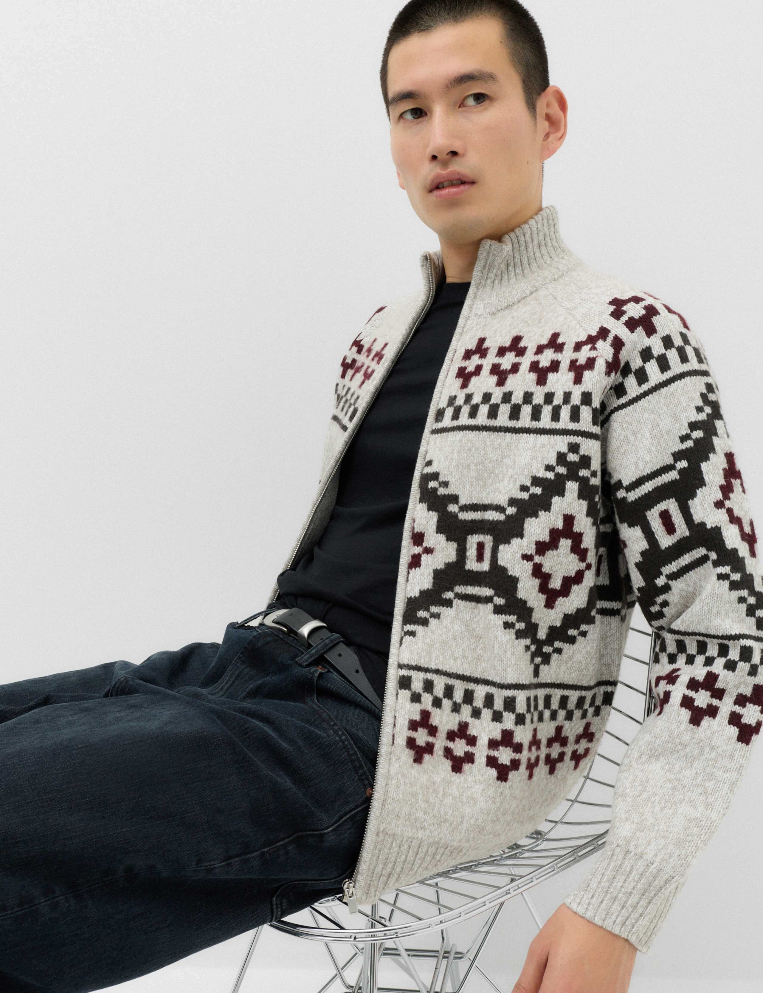 Fair Isle Funnel Neck Zip Up Jumper 5 of 5