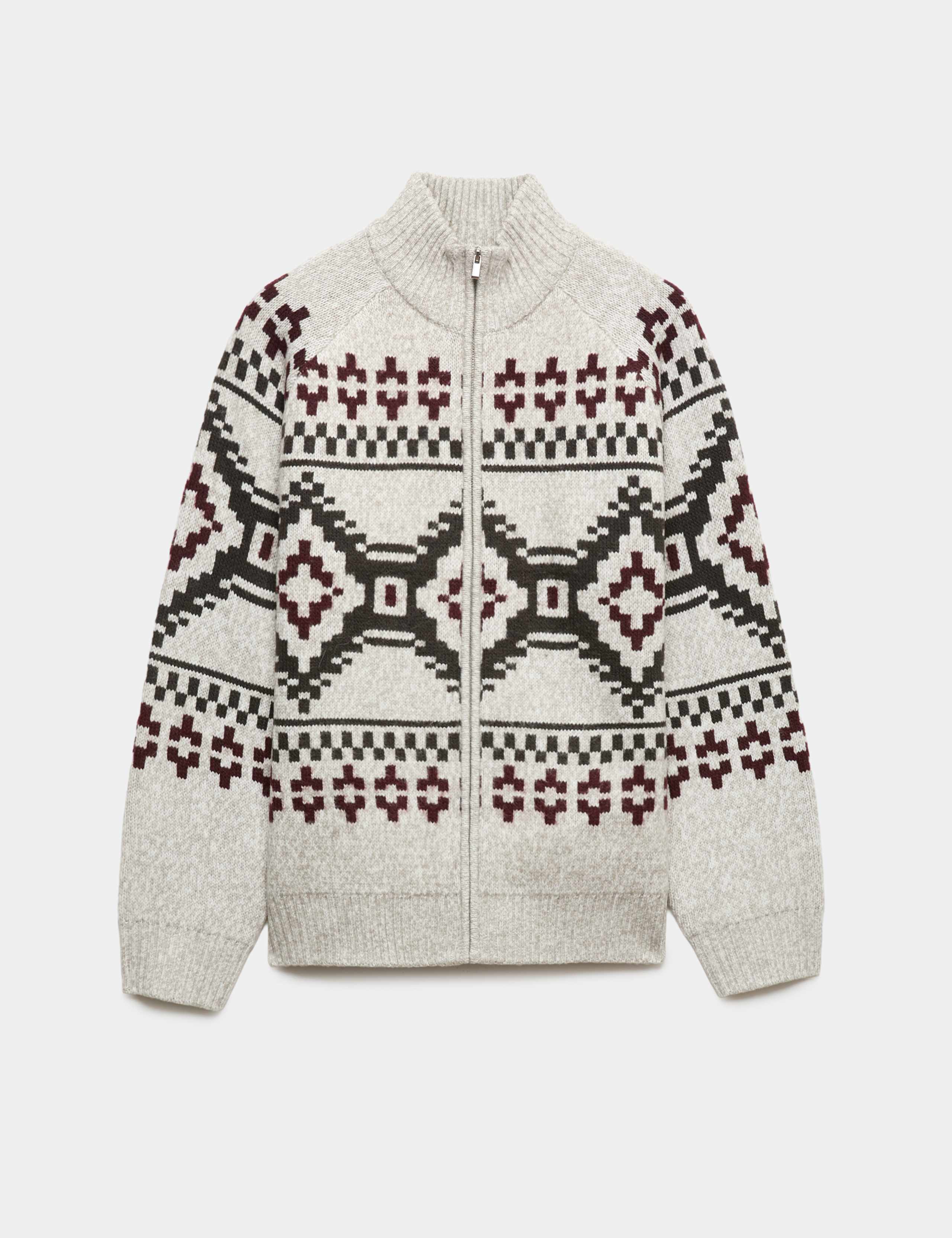 Fair Isle Funnel Neck Zip Up Jumper 2 of 5