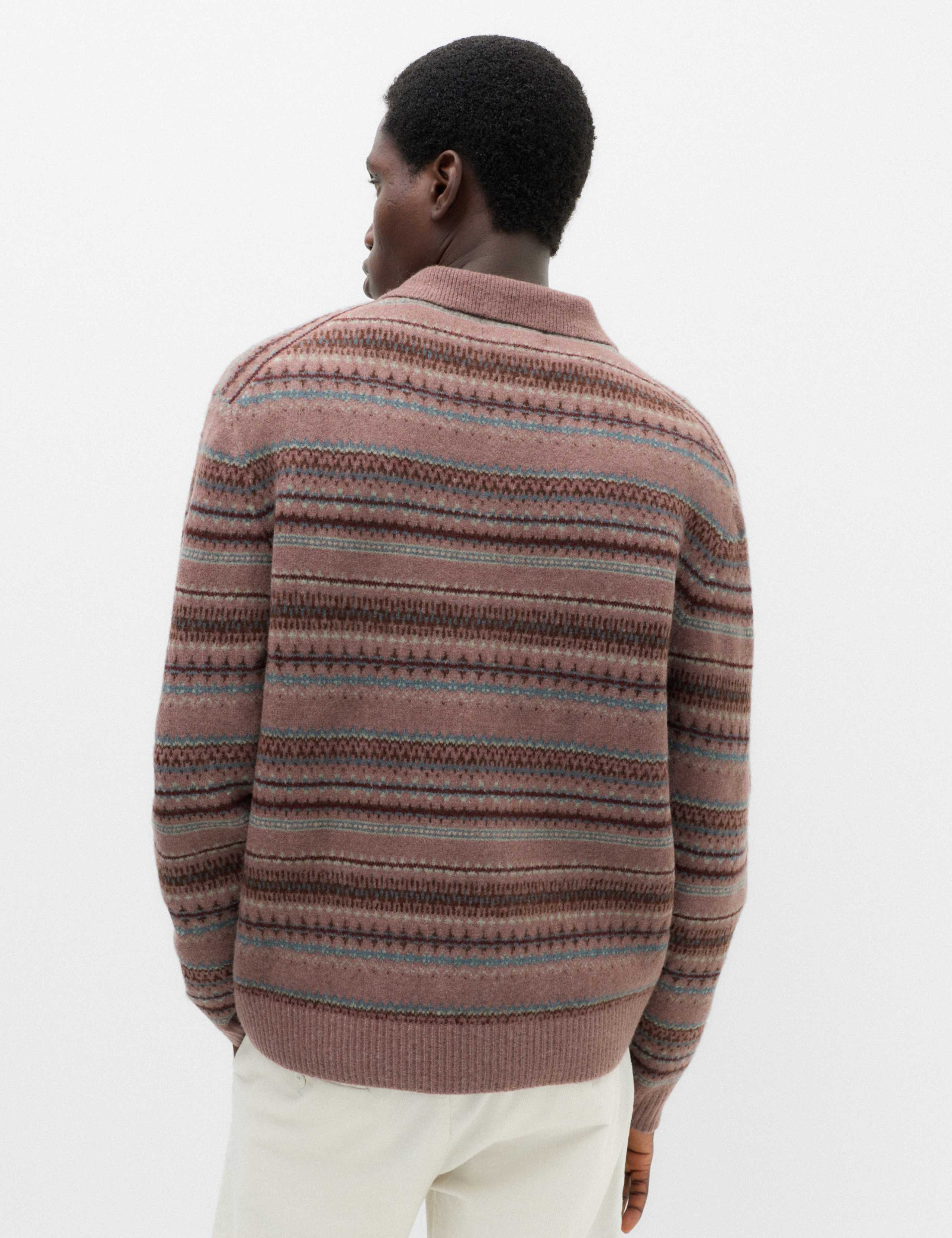 Fair Isle Knitted Polo Shirt with Wool 6 of 7