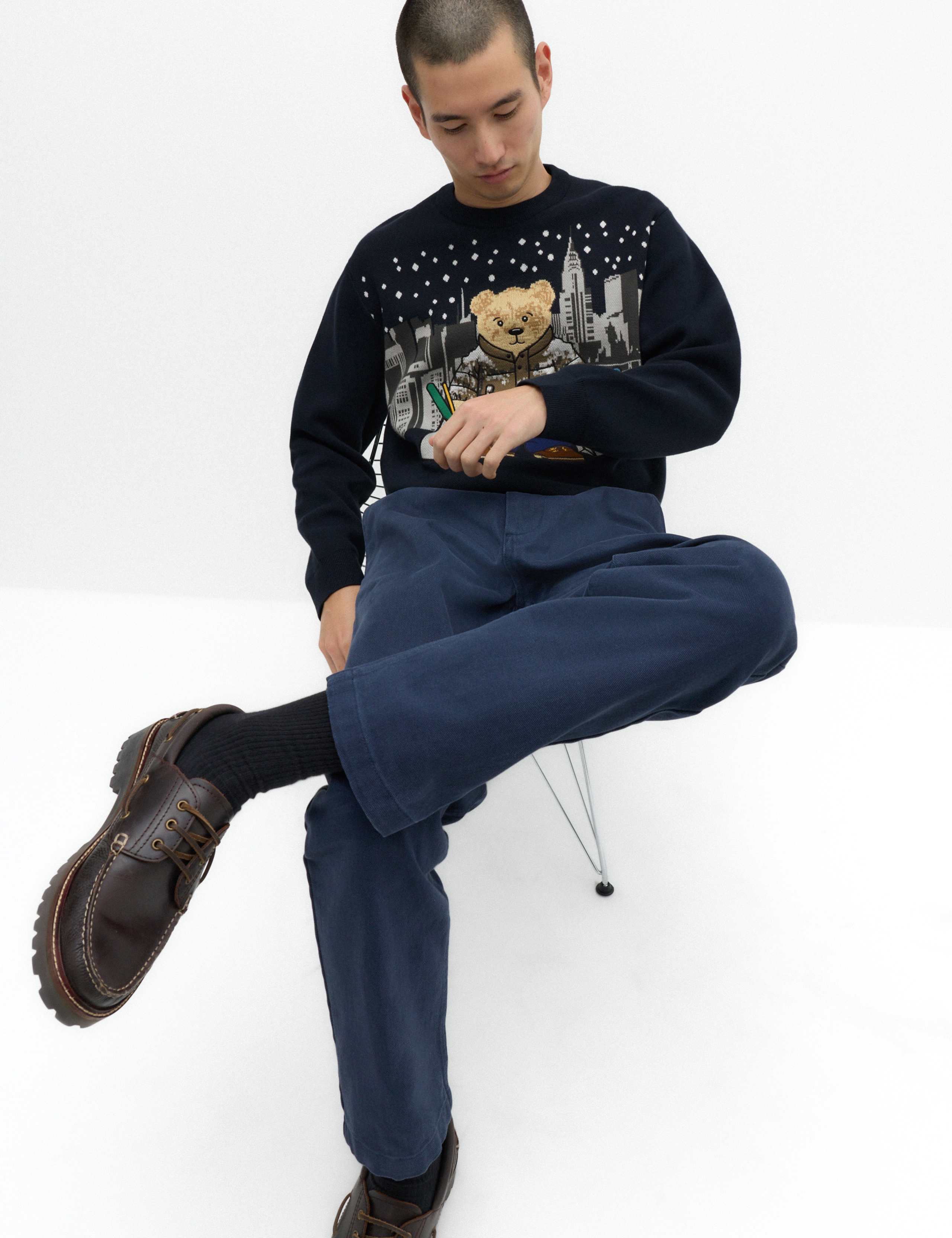 Pure Cotton Spencer Bear™ Crew Neck Jumper 5 of 5