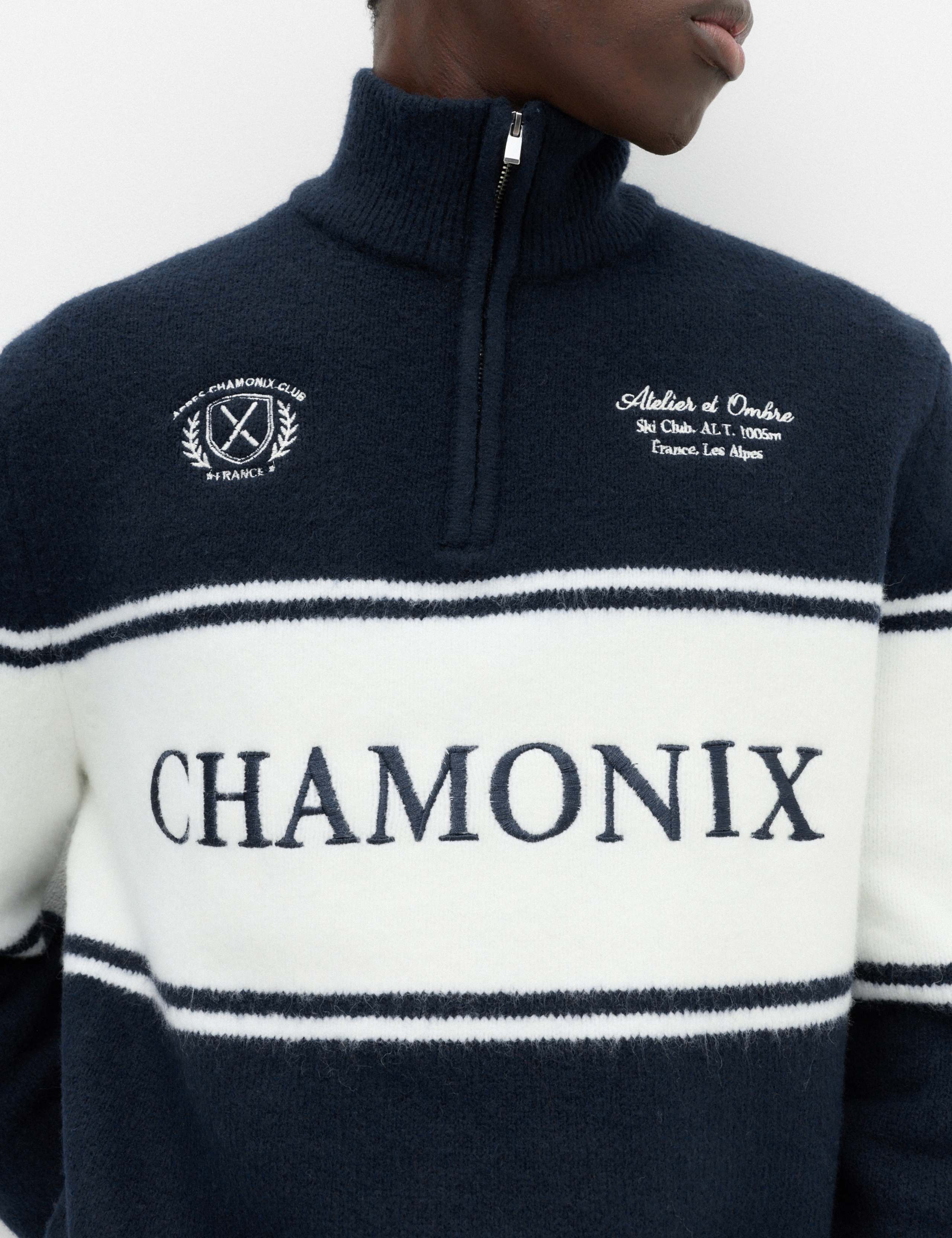 Colour Block Half Zip Jumper with Wool 3 of 6