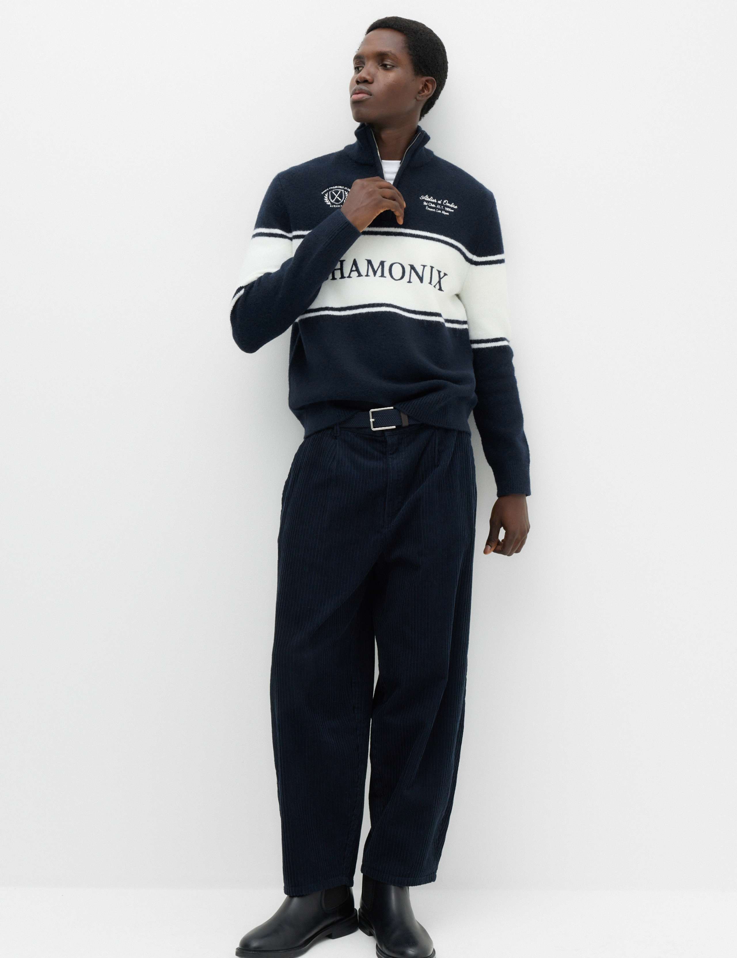 Colour Block Half Zip Jumper with Wool 5 of 6