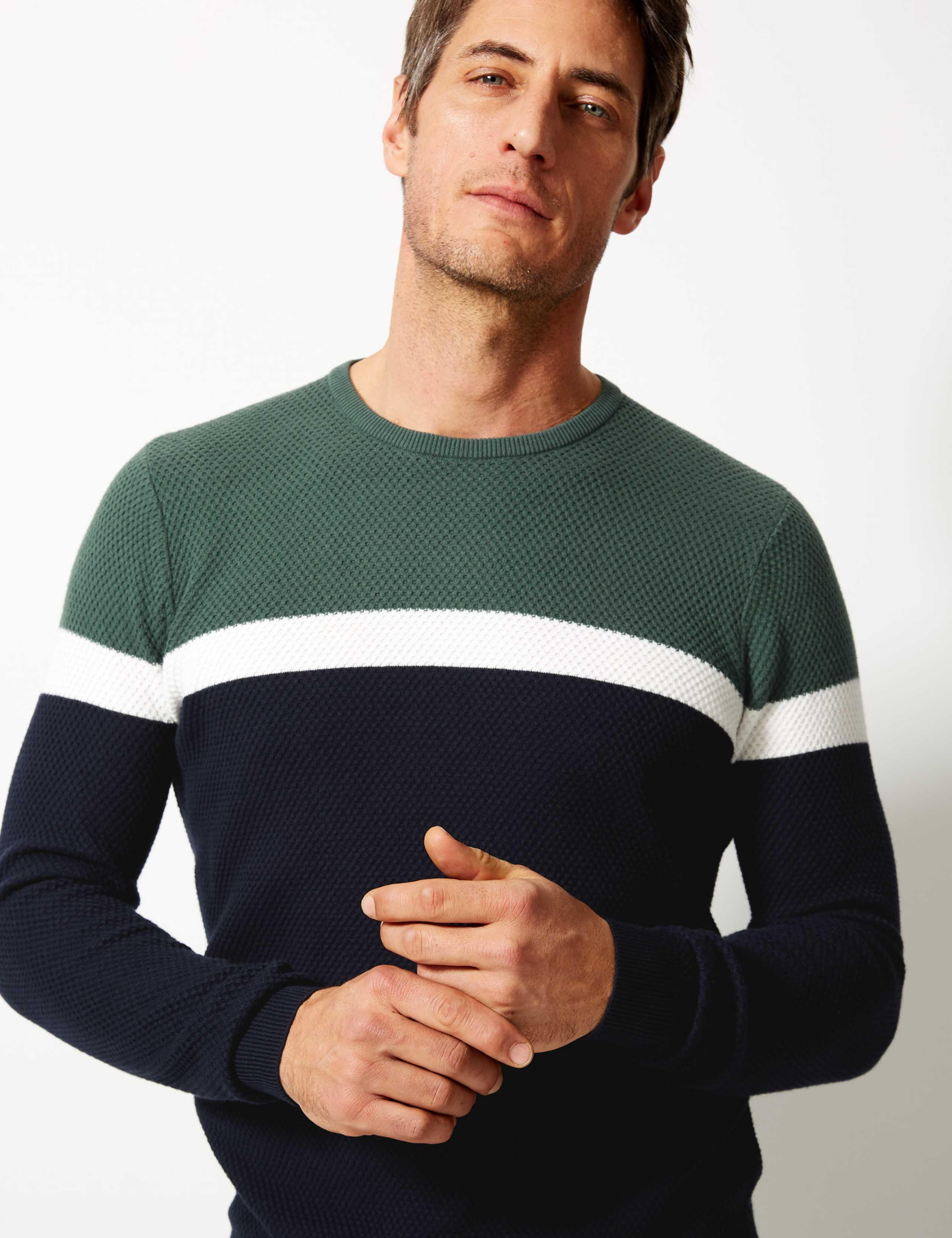 Pure Cotton Textured Jumper 1 of 4