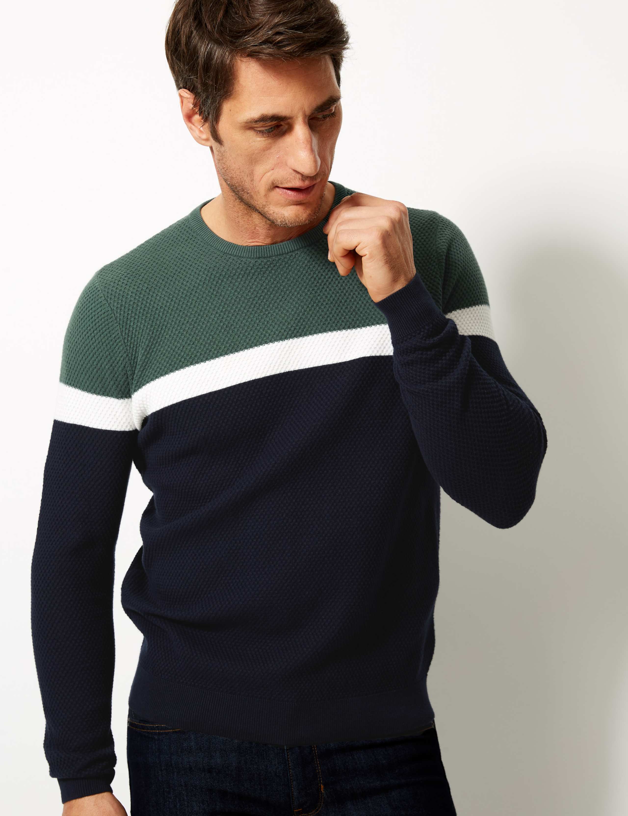 Pure Cotton Textured Jumper 3 of 4