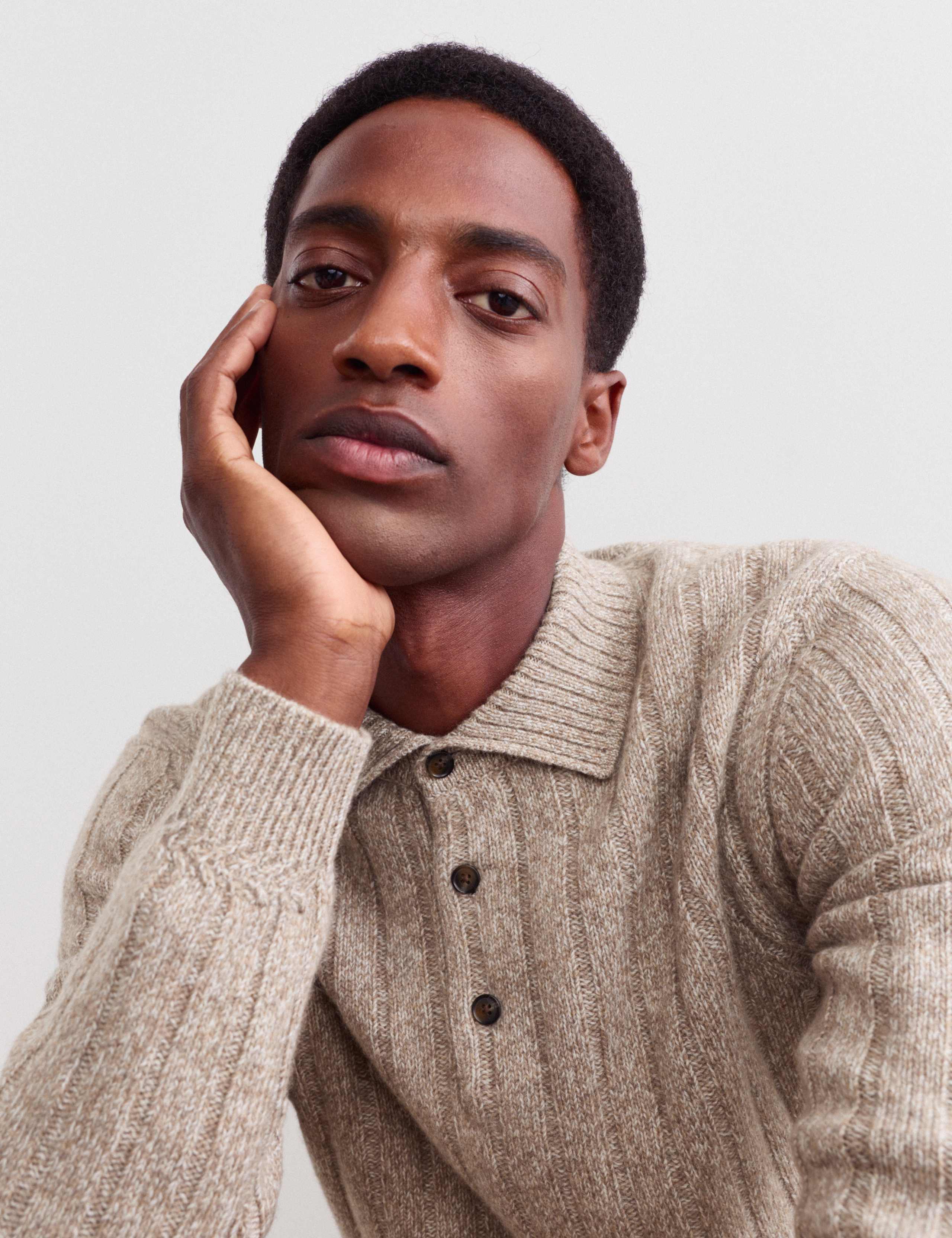 Cashmere Rich Textured Polo Shirt 4 of 6