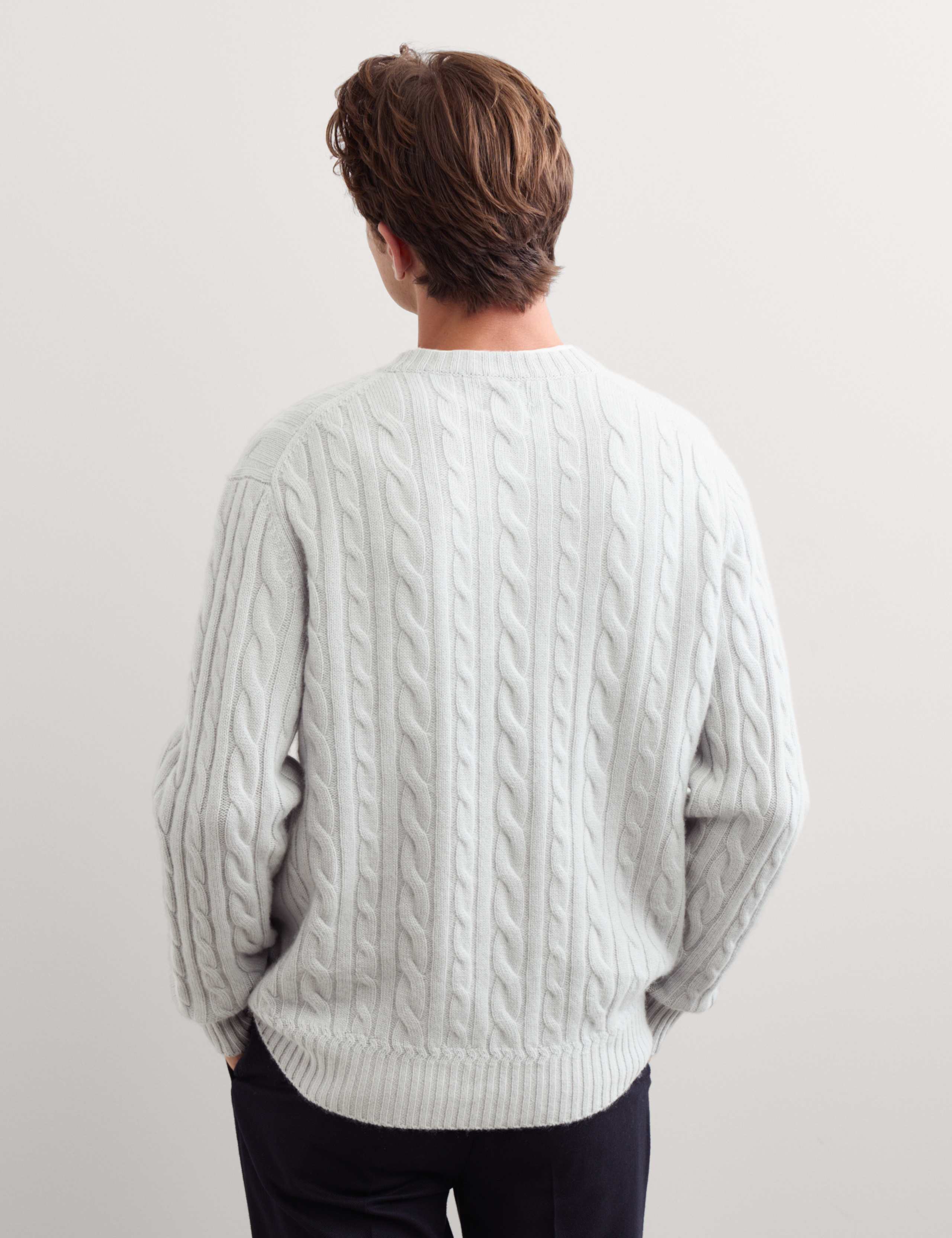 Cashmere Rich Cable Knit Crew Neck Jumper 5 of 7