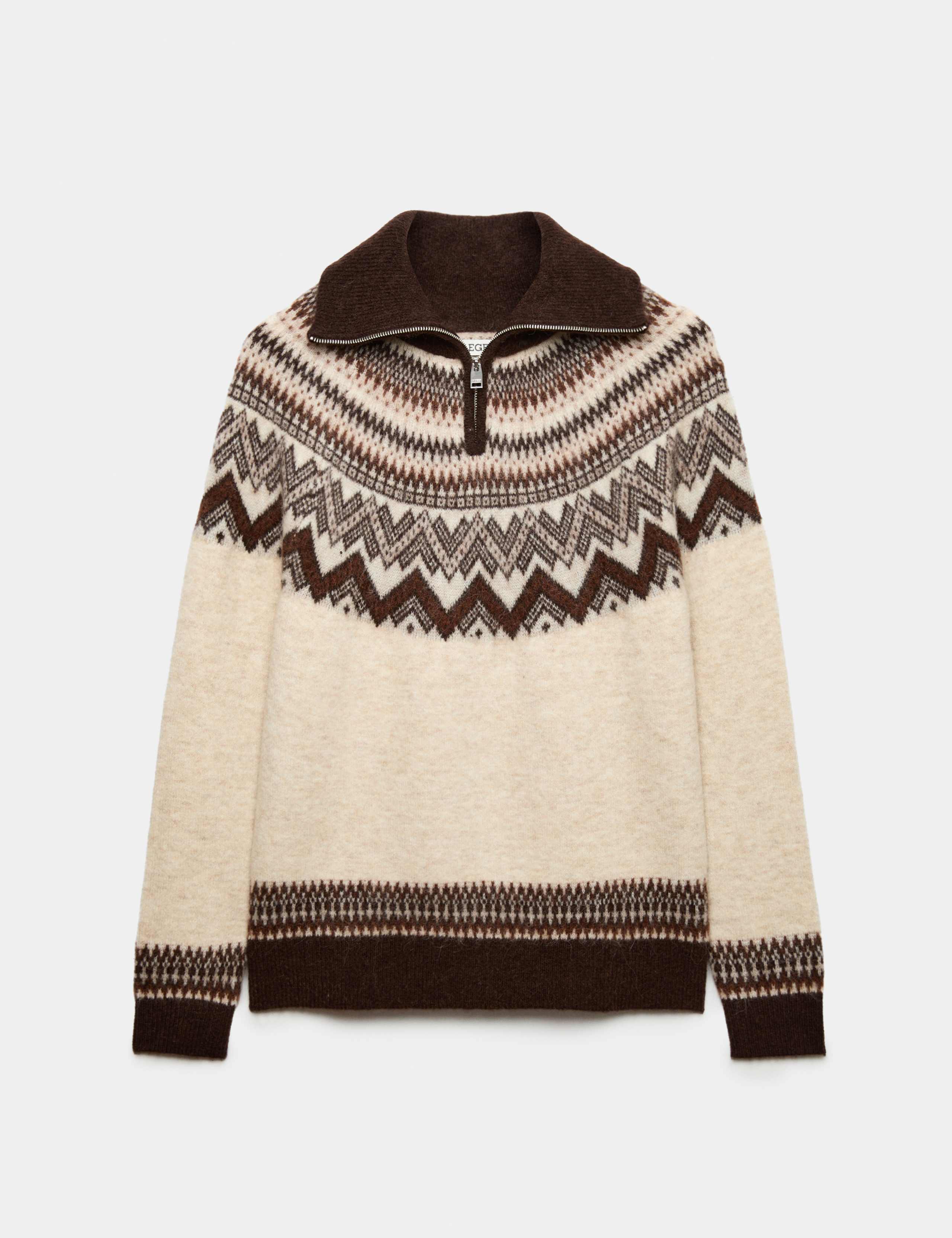 Alpaca Blend Fair Isle Half Zip Jumper 2 of 7