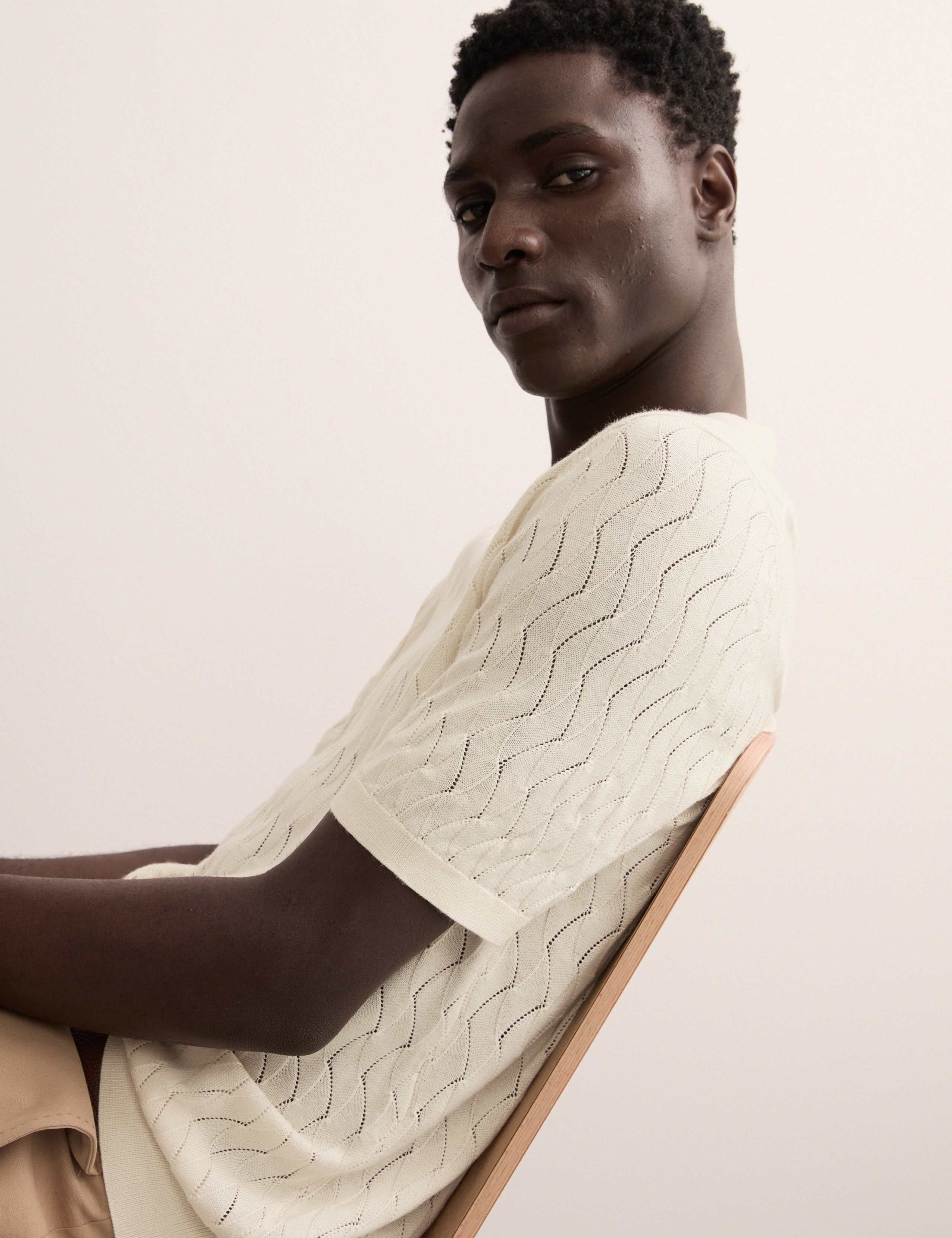 Merino Wool Rich Knitted Polo Shirt with Silk 3 of 8