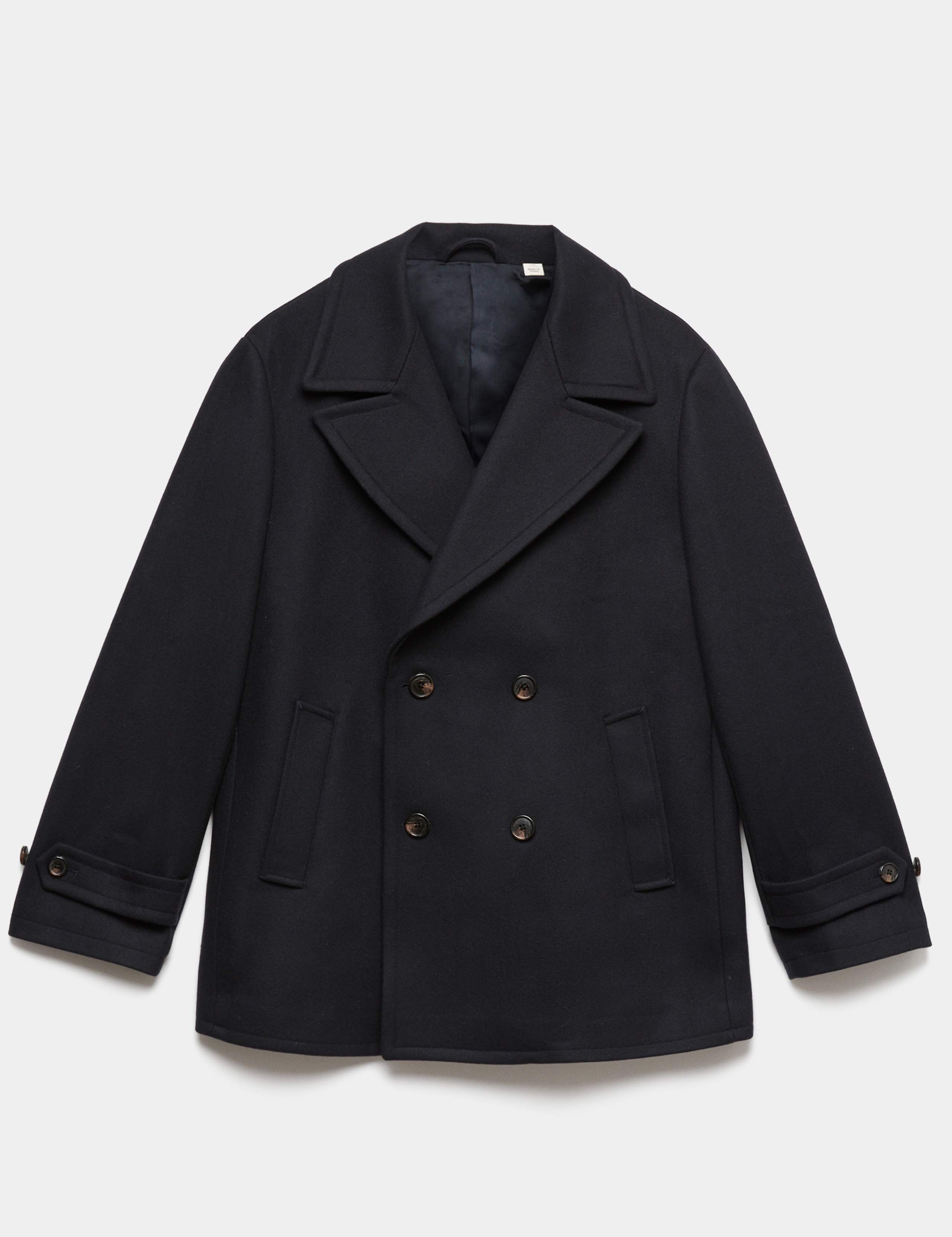 Pure Wool Collared Peacoat 2 of 7