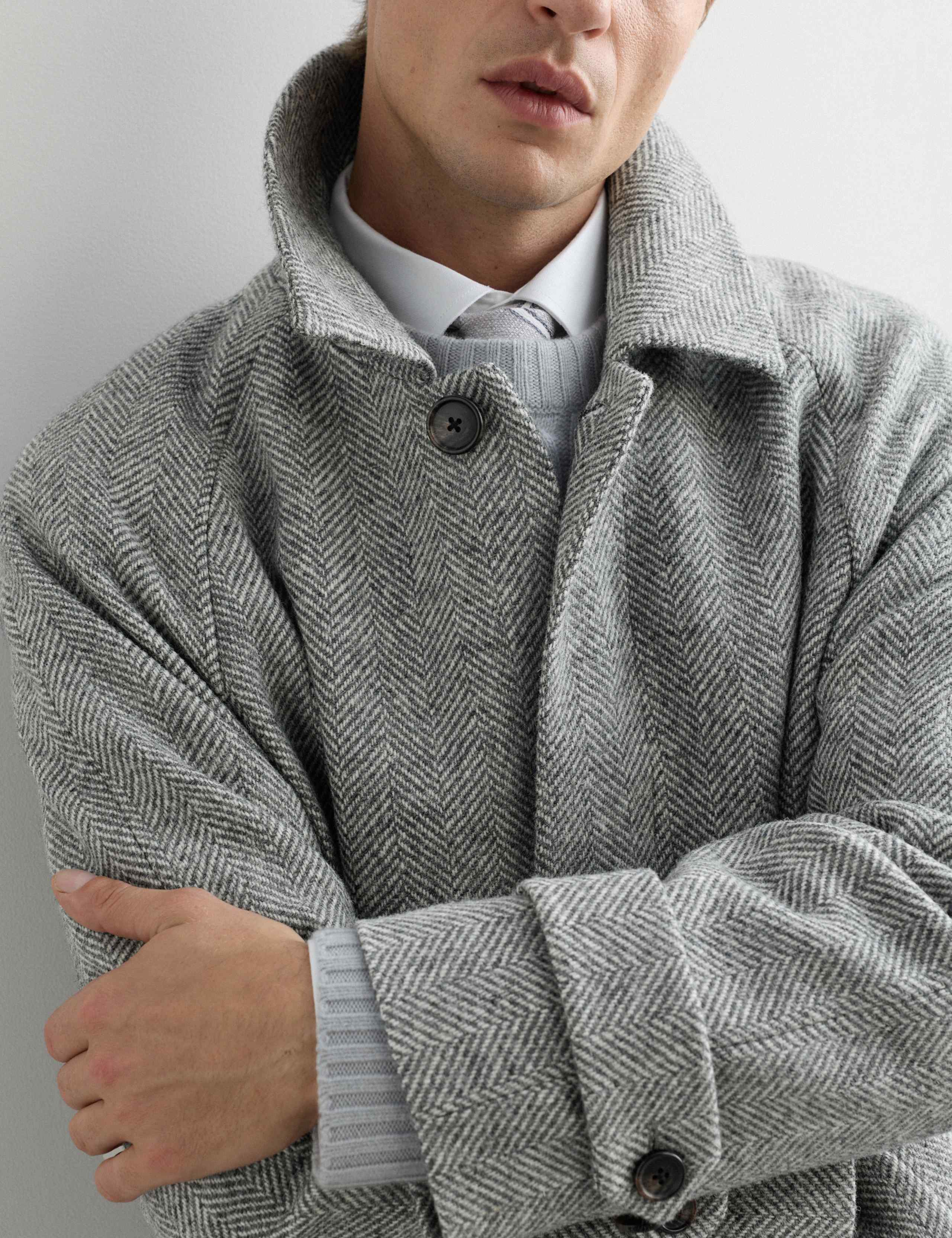 Pure Wool Herringbone Overcoat 3 of 7